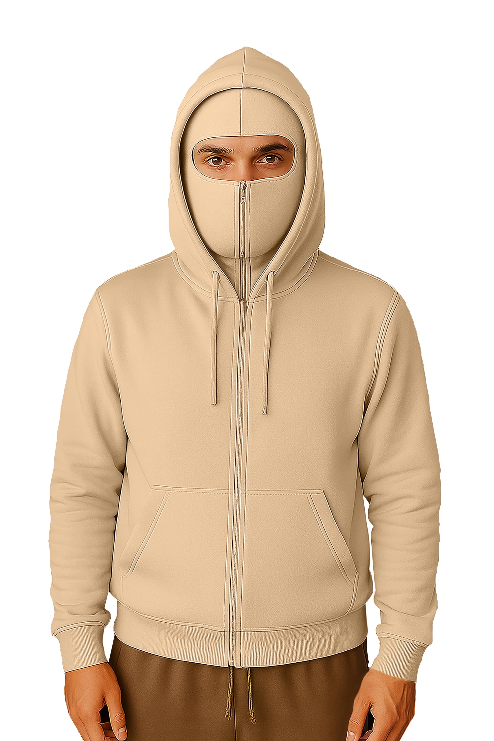 JUGULAR Men Cotton Solid Hooded Sweatshirt