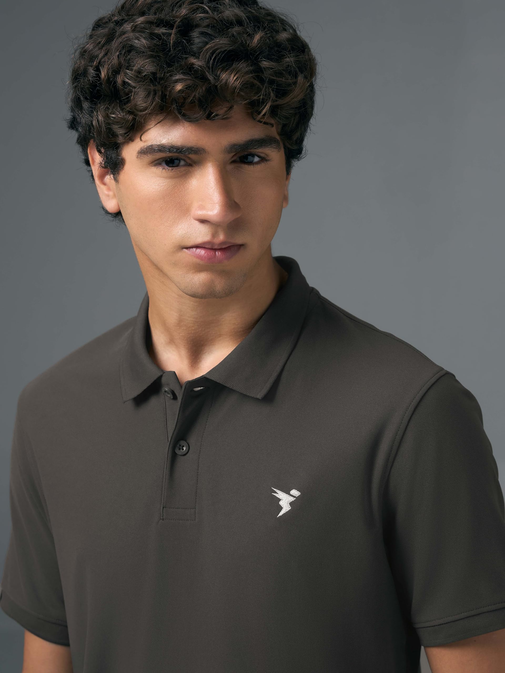 TECHNOSPORT Men's Polo T-Shirt - Black Olive - Image 3