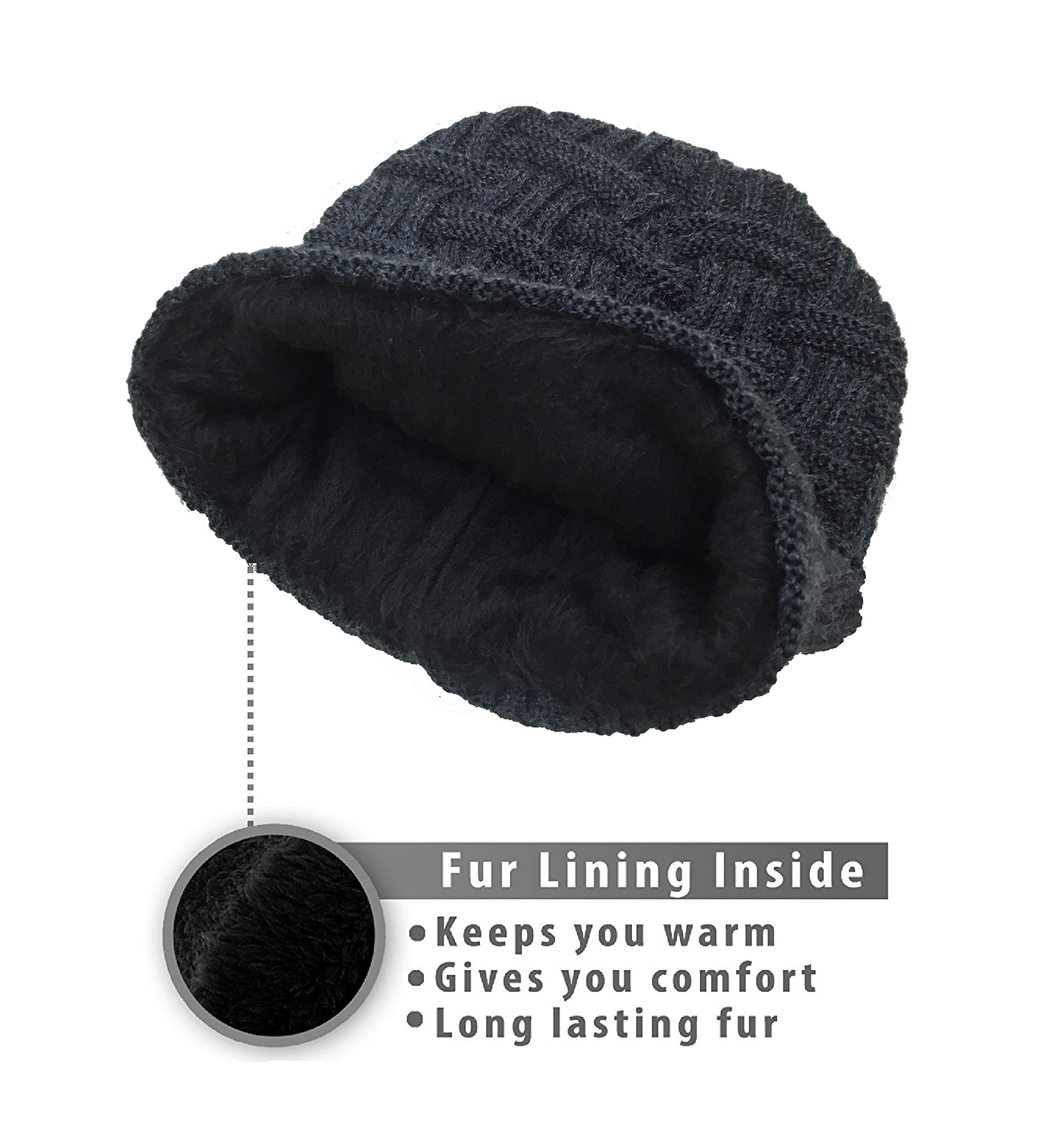 Gajraj Unisex Navy Woolen Cap - Image 3