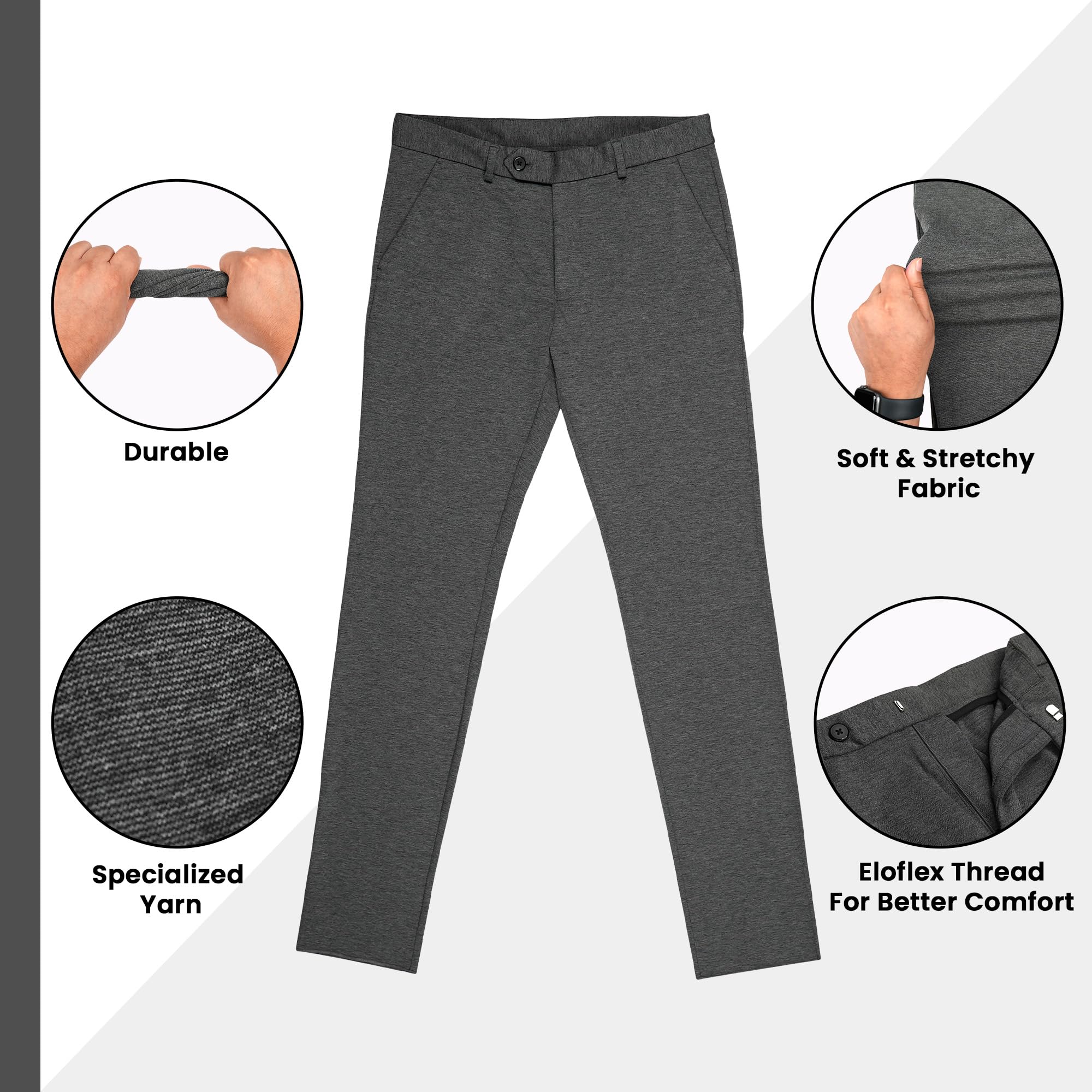 Peter England Men's Mid Rise Formal Trouser - Image 3