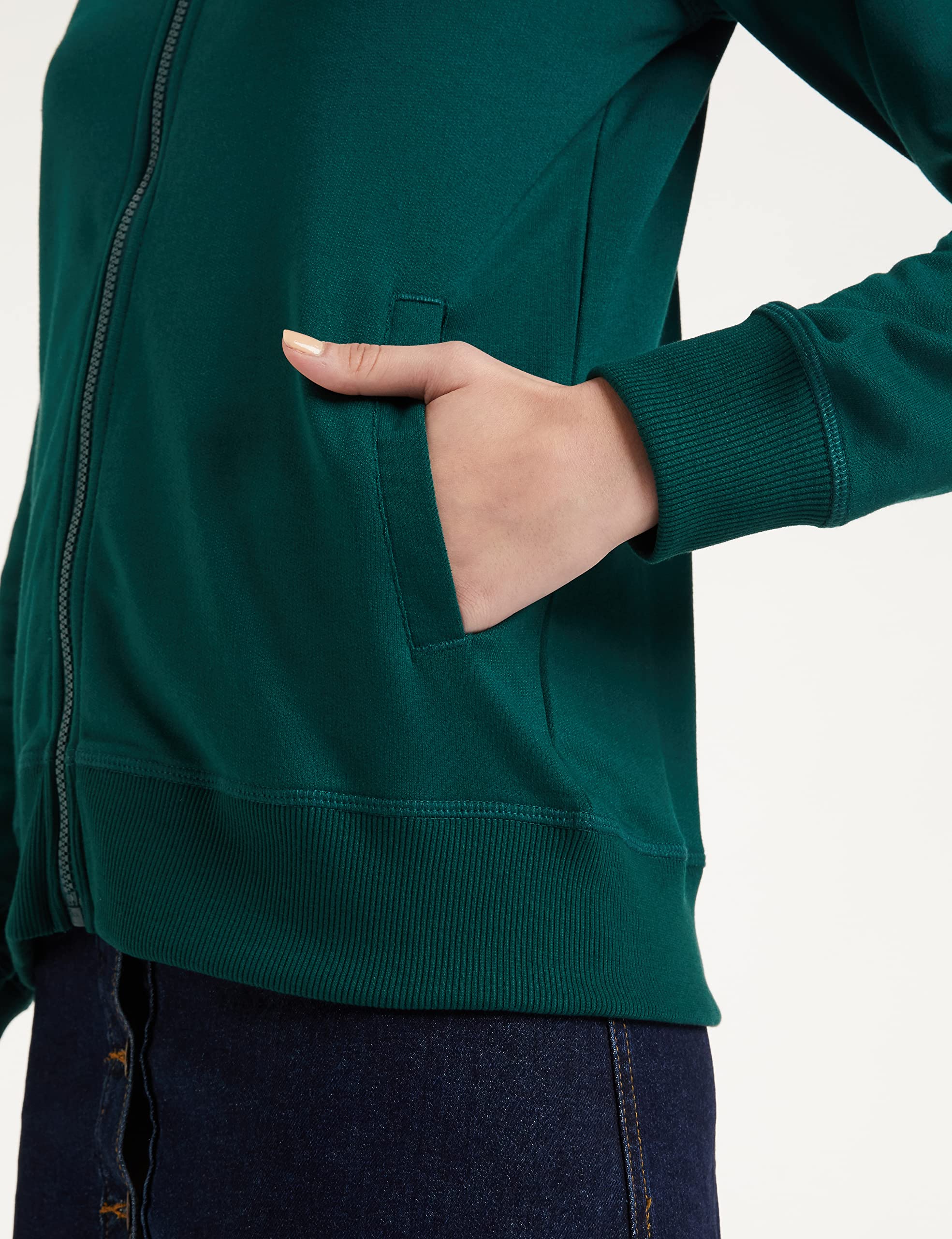 Symbol Women's Cotton Blend Hooded Sweatshirt - Forest Green - Image 5