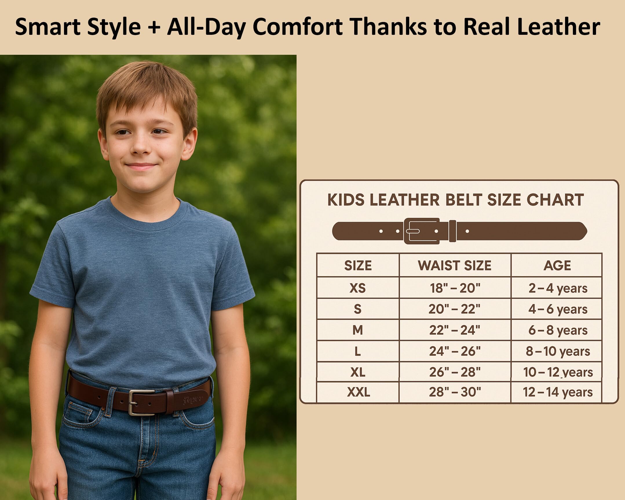 Flyer Boys Genuine Leather Belt - Black & Brown - Image 4