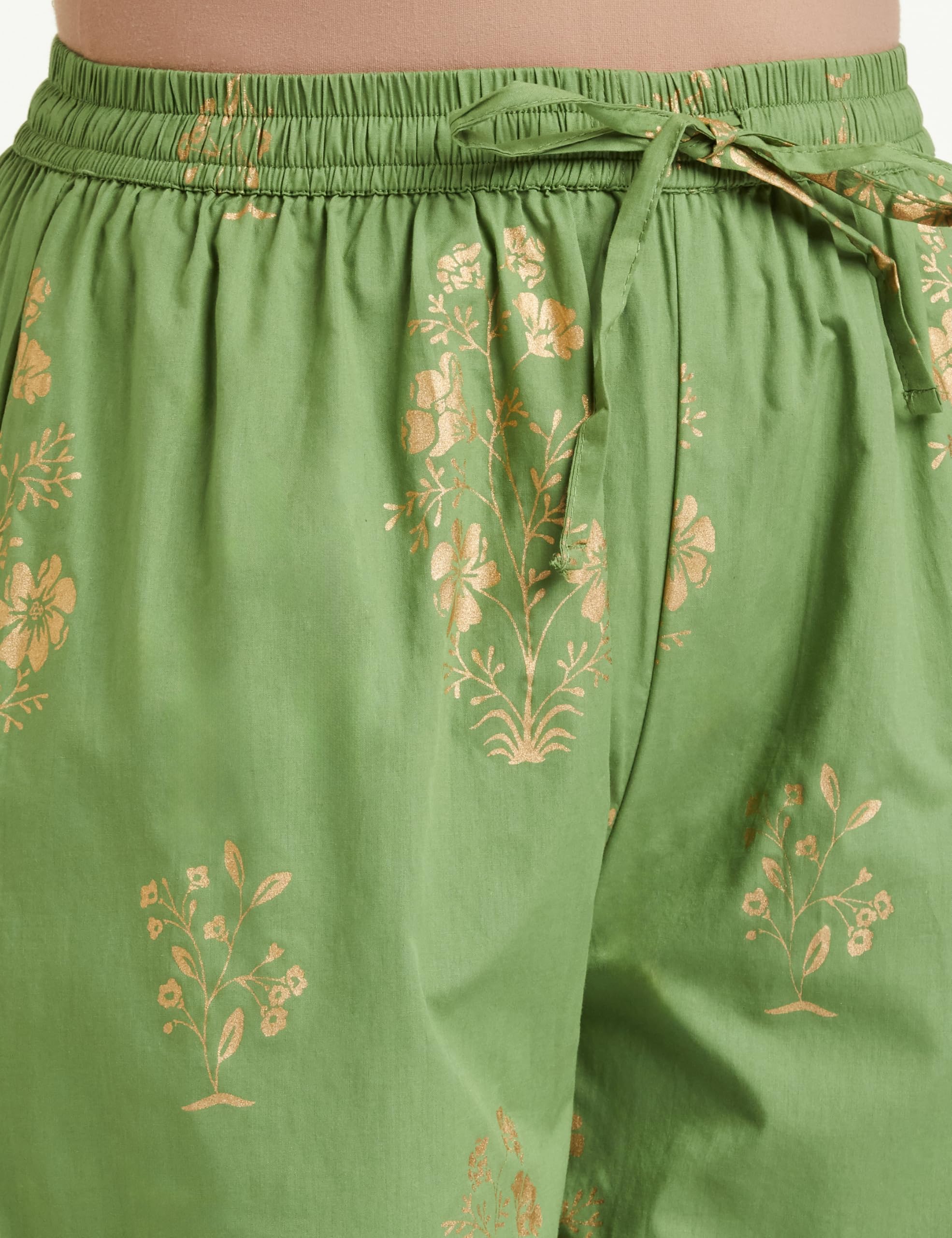 Myx Women's Cotton Flared Palazzo - Green - Image 4