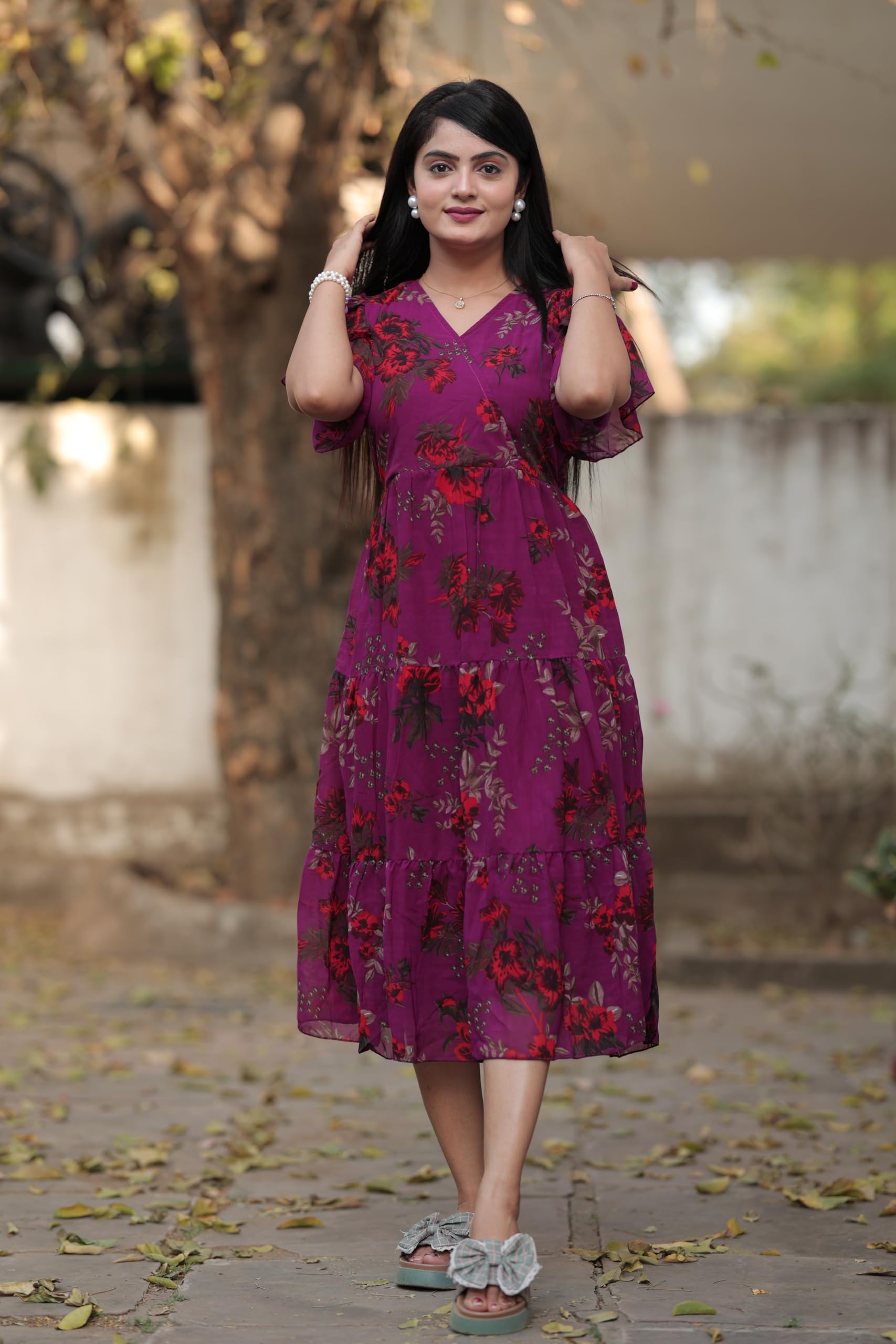 HOSI Women Georgette Printed Dress - Image 5