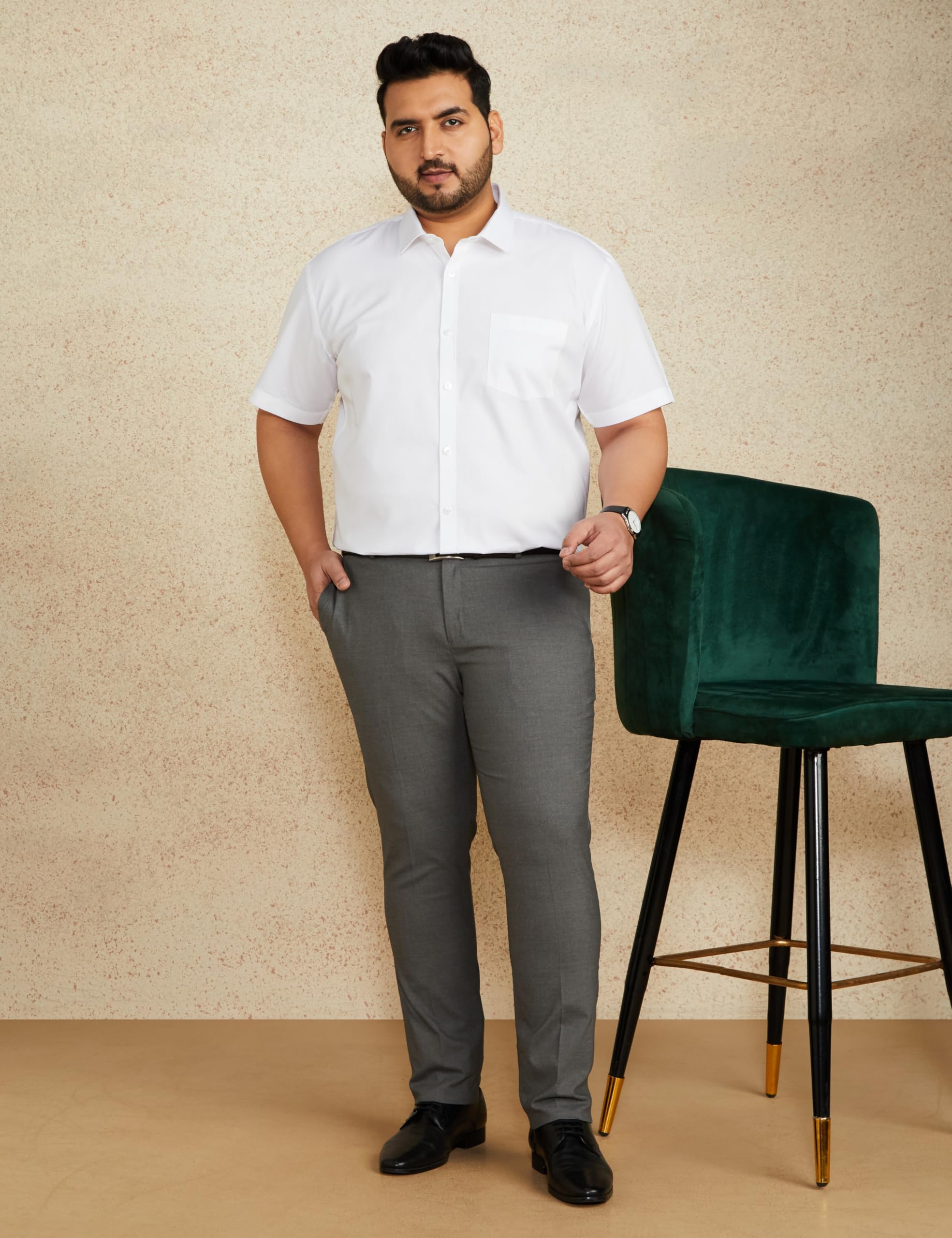 Amazon Men's Cotton Solid Shirt - White - Image 5