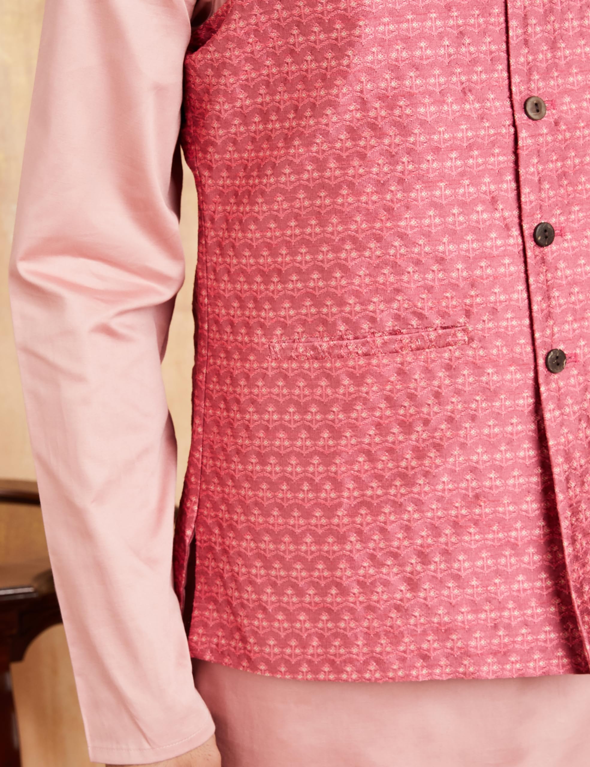 Amazon Men's Pink Nehru Jacket - Image 5