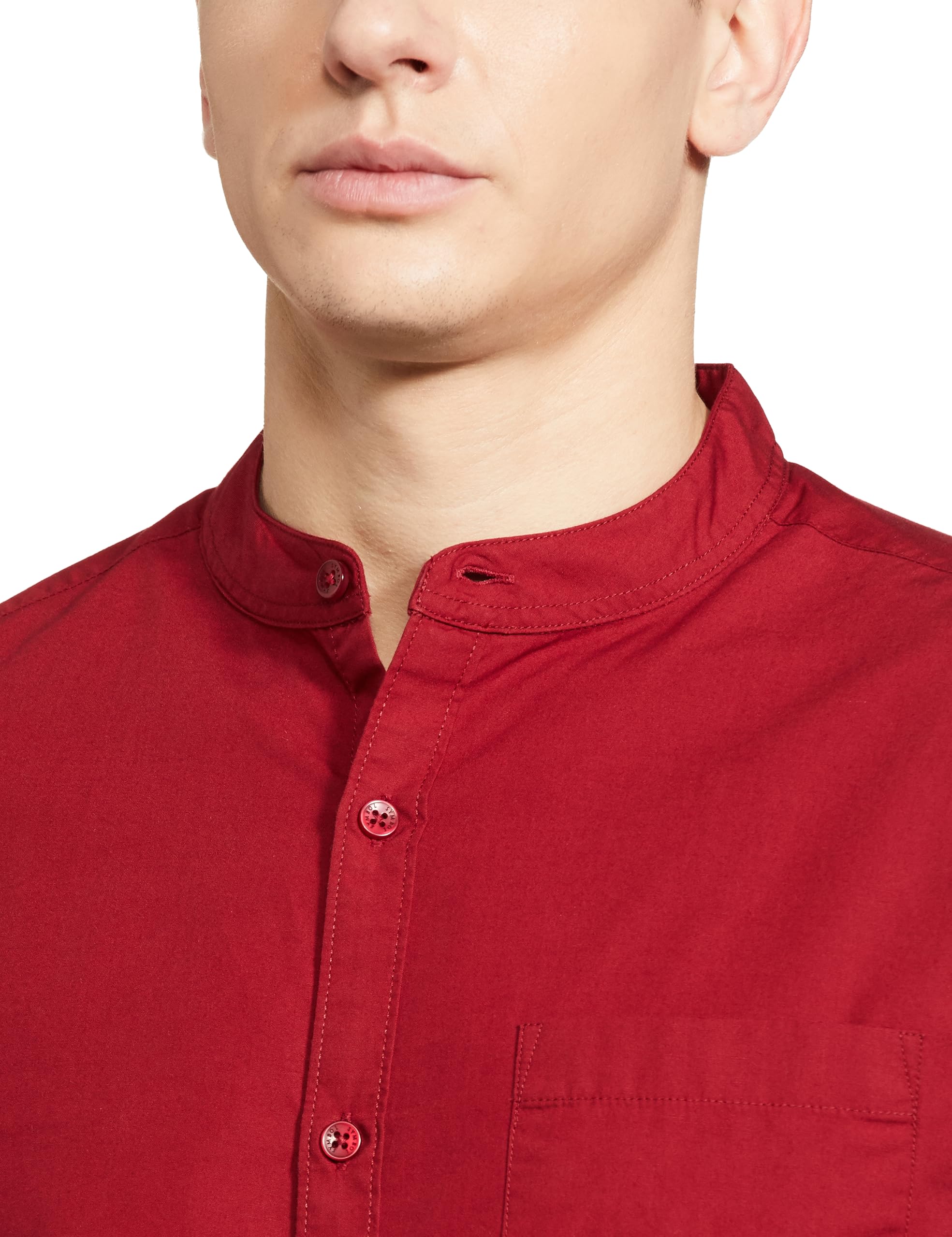 Symbol Cotton Shirt for Men - Maroon - Image 4