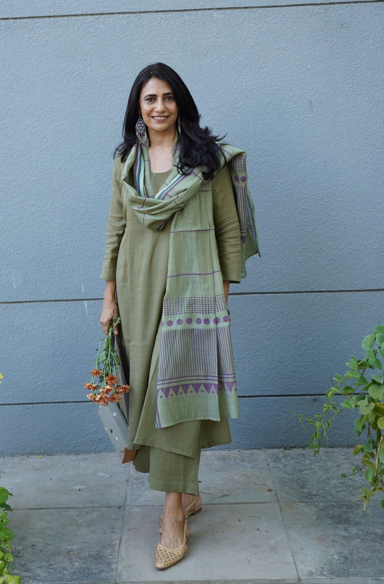 ANNI Kurta Set for Women - Purple Green - Image 5