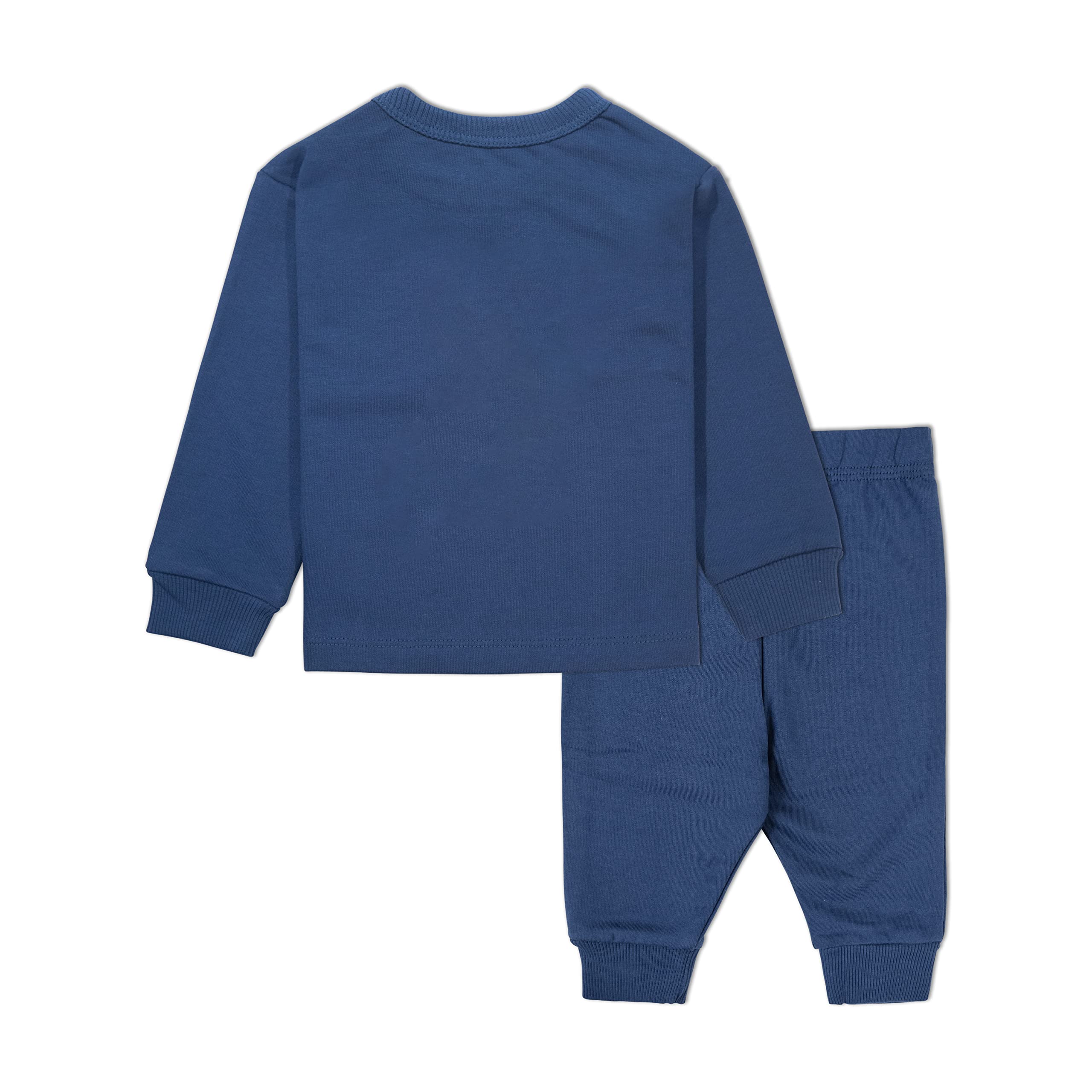 Real Basics Unisex Navy Cotton Fleece Pajama Set - Image 2