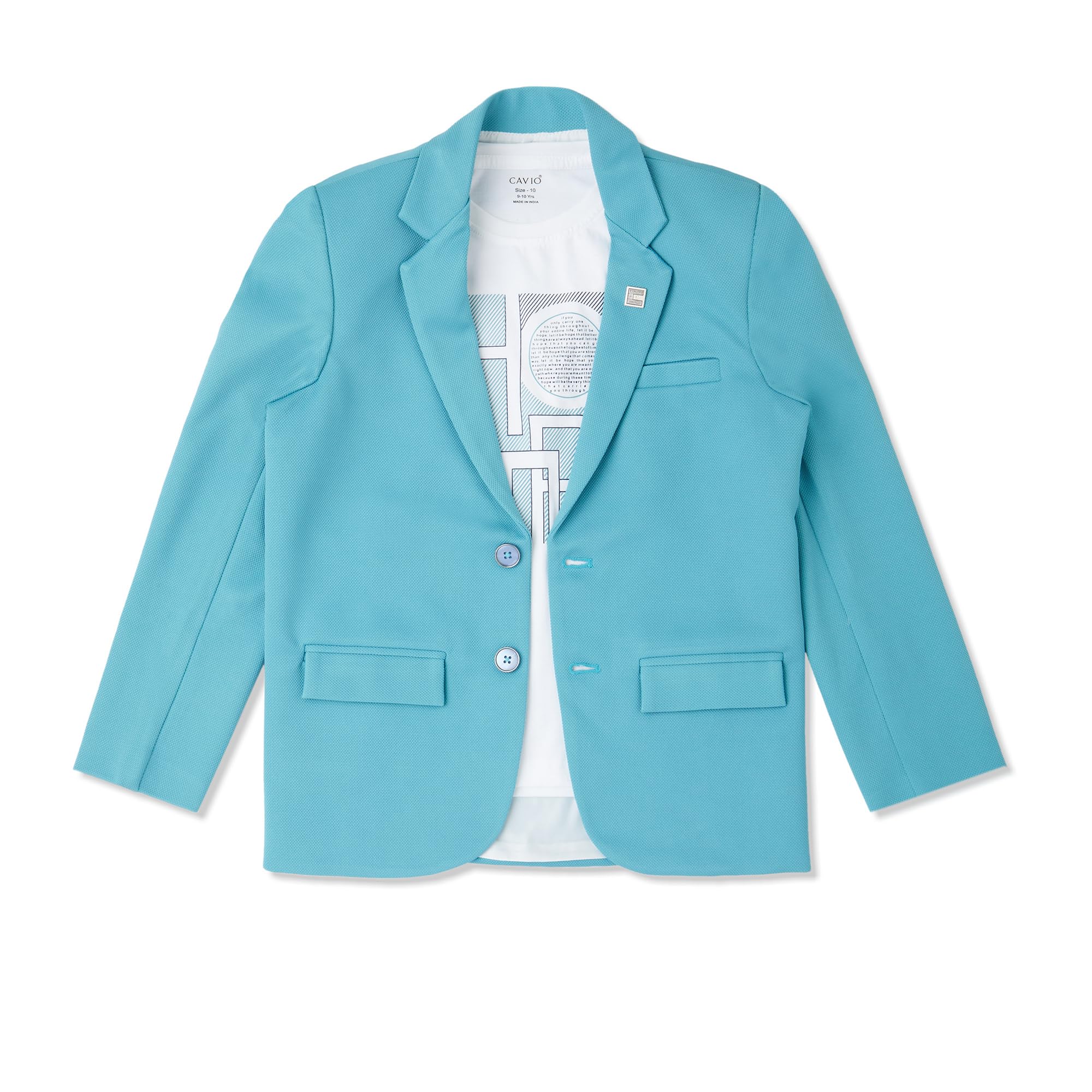 CAVIO Boys Formal Blazer and T-Shirt - Turquoiseblue - Image 4