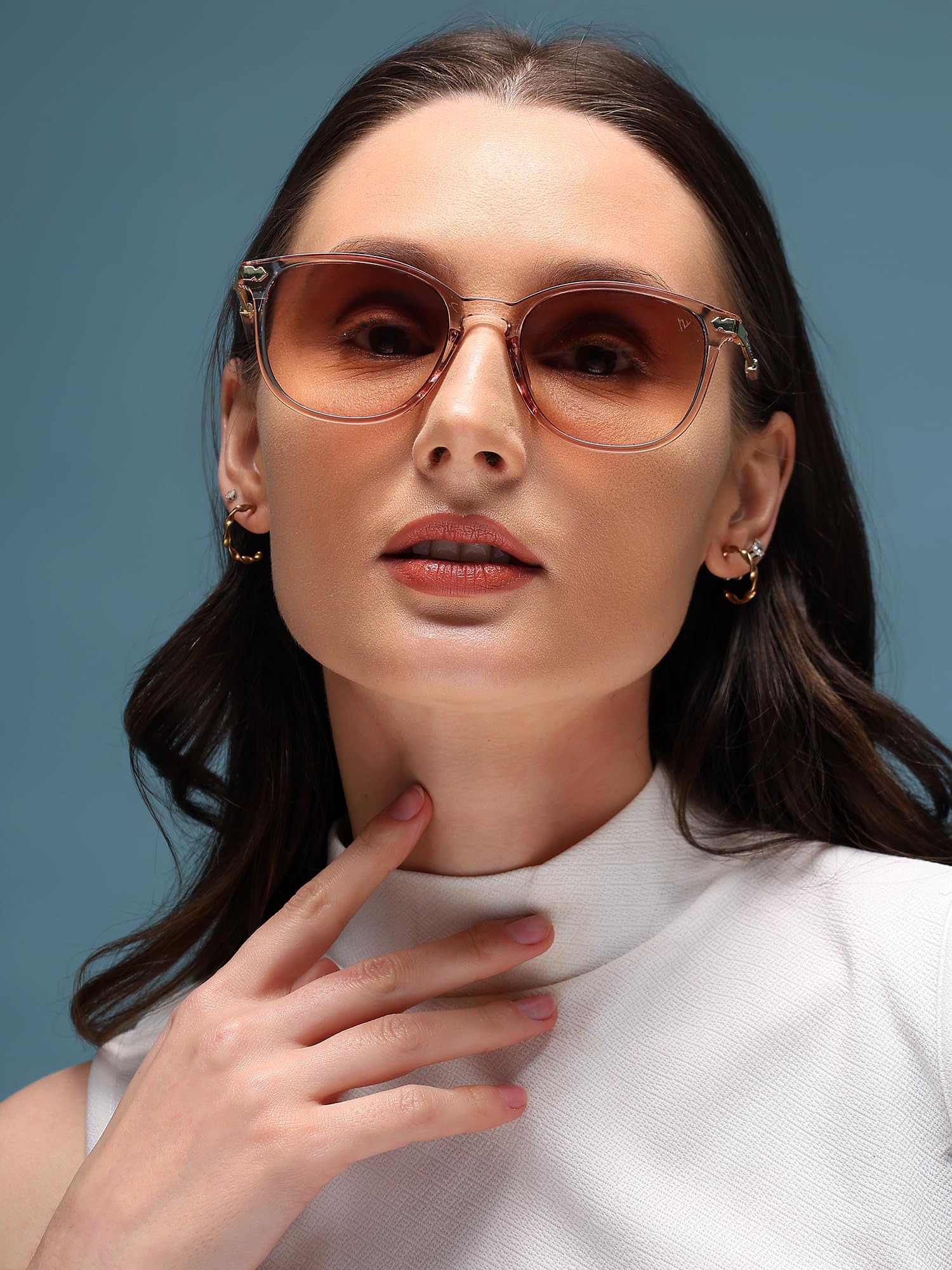 Voyage Women Sunglasses - Brown & Pink Lens Black Frame - Image 3