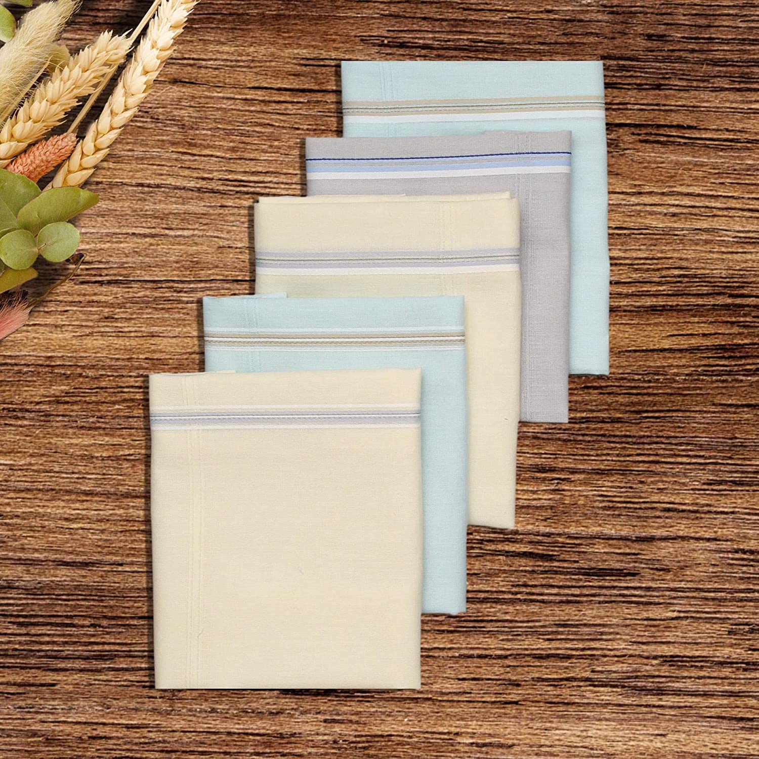 Caruso Men's Handkerchief - Light Base Colored Border - Image 3