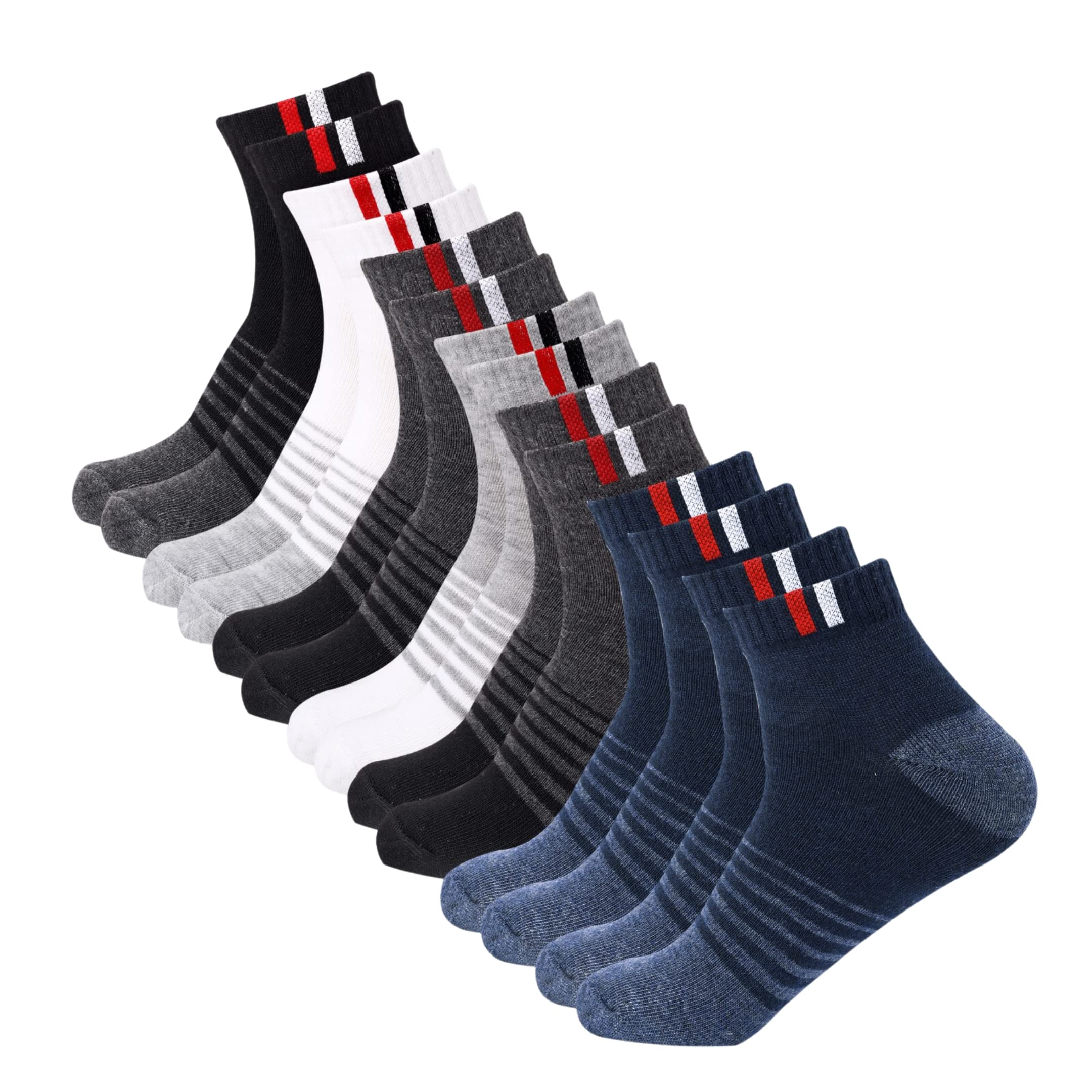 JEMOX Men's Quarter Length Socks