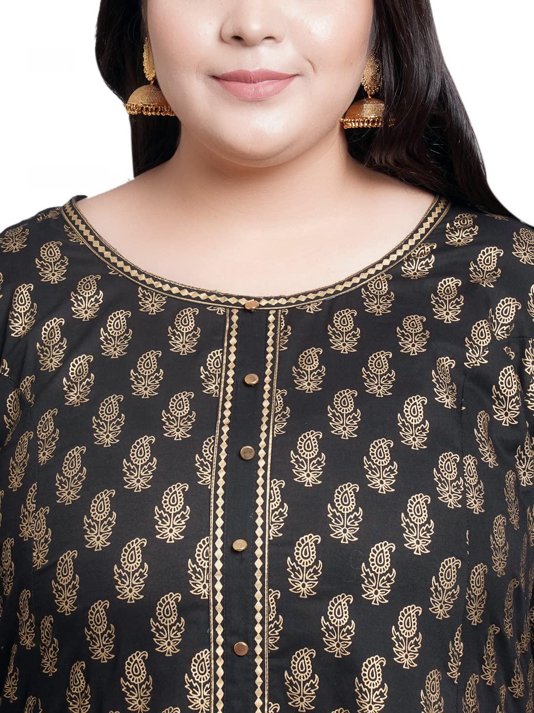 Yash Gallery Black Floral Anarkali Kurta for Women - Image 5