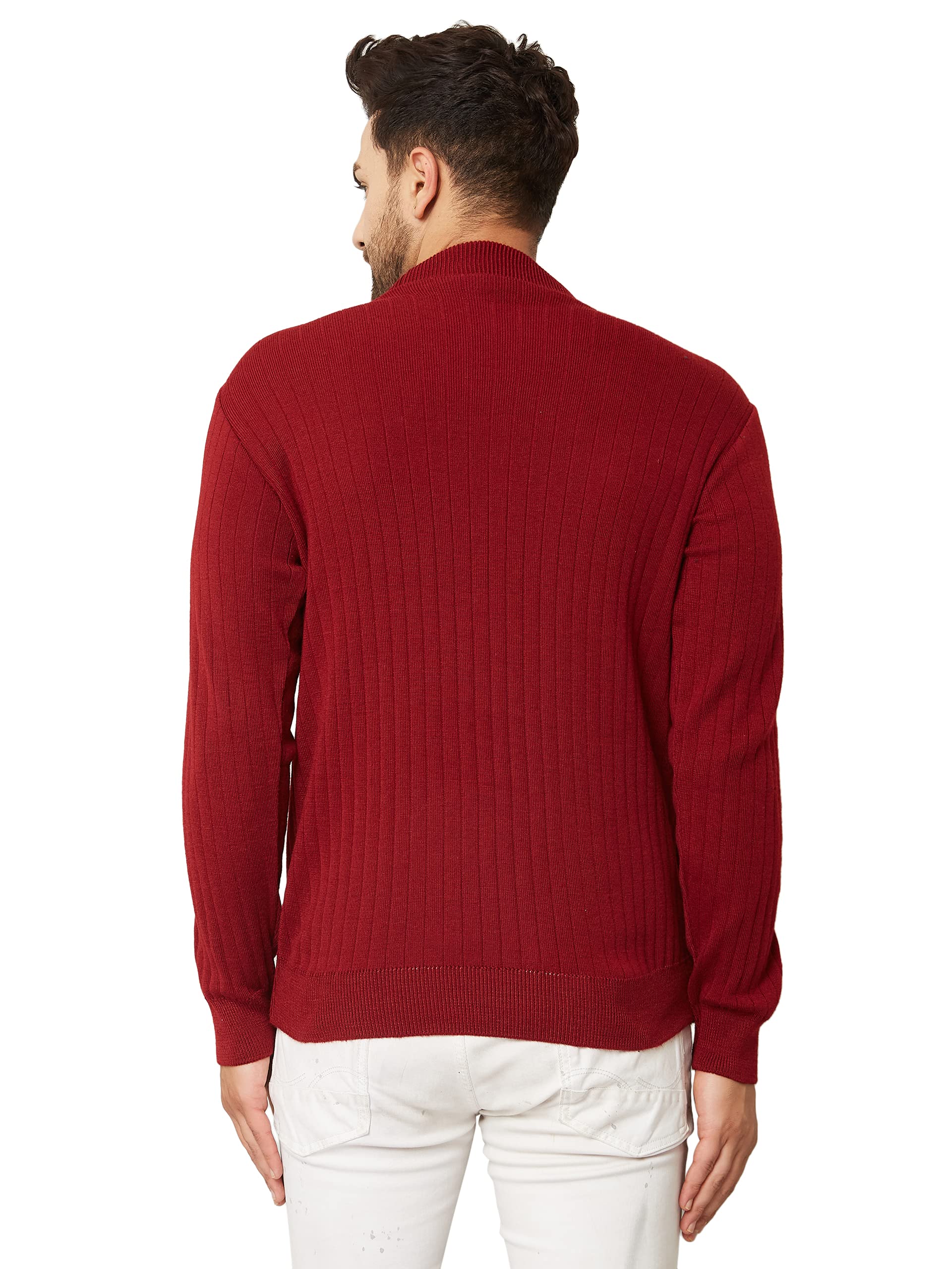 Kvetoo Men's Acrylic Sweater - Cherry - Image 3