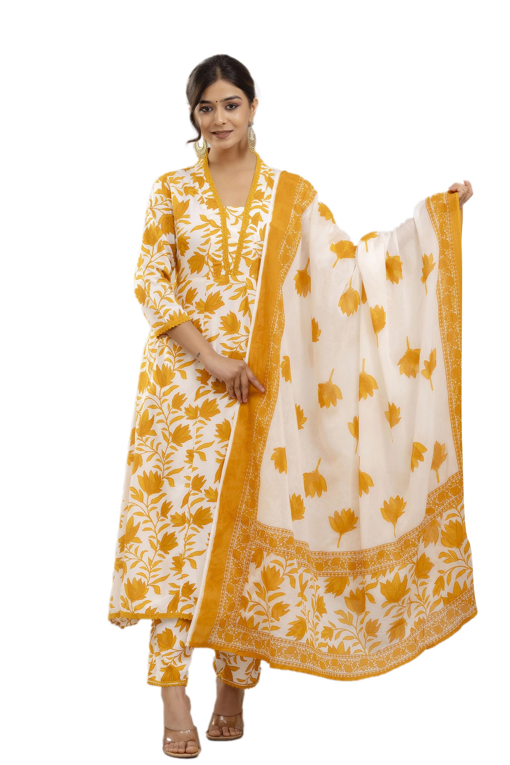 PARTHVI Rayon Printed Anarkali Kurta Set