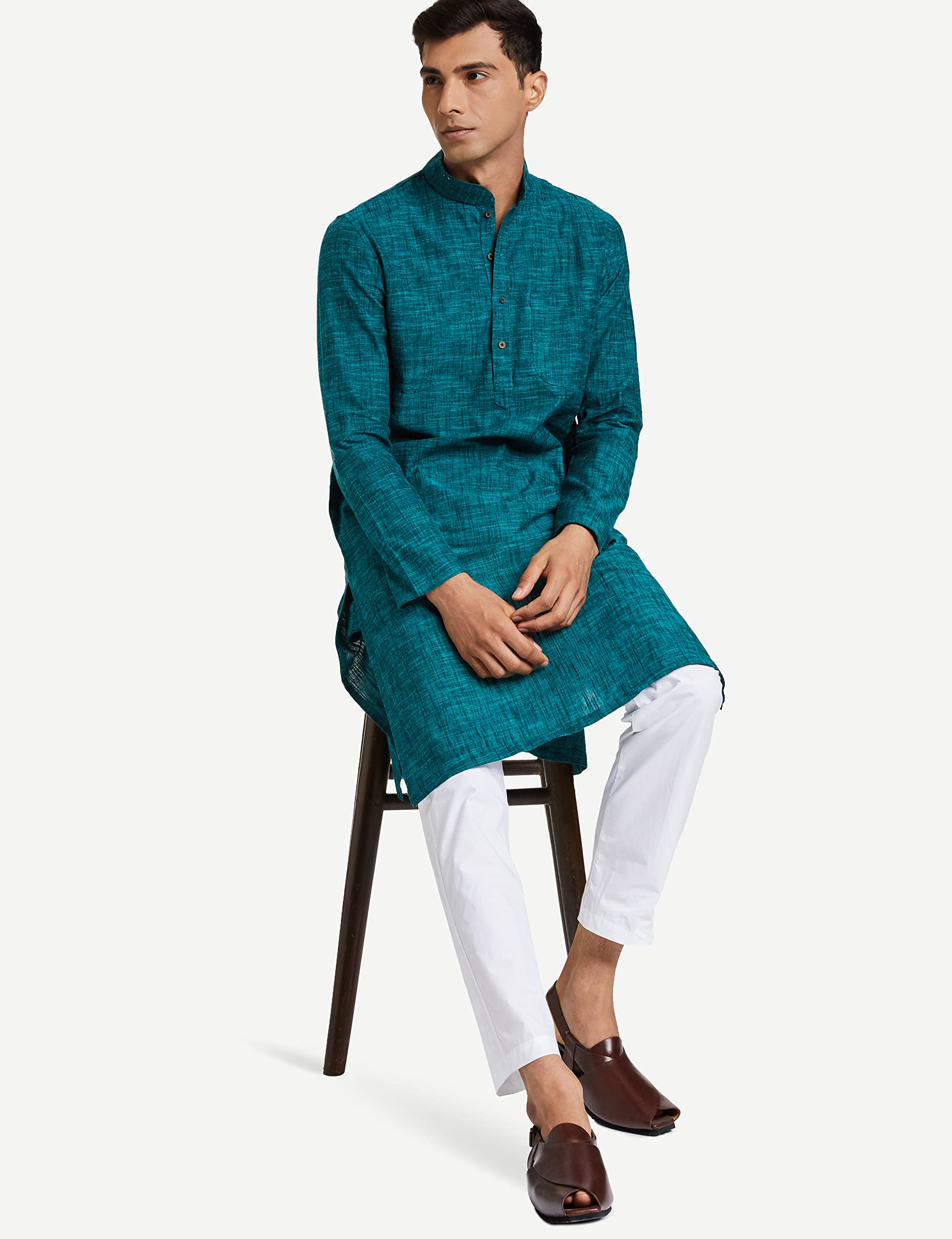 See Designs Men's White Cotton Ethnic Pyjama Bottom - Image 3