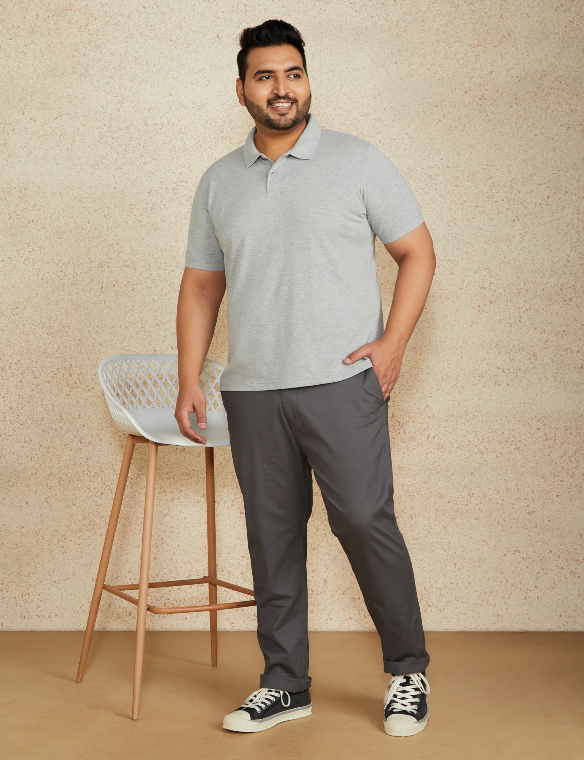 Symbol Polo Shirt for Men - Mid Grey Melange - Image 5