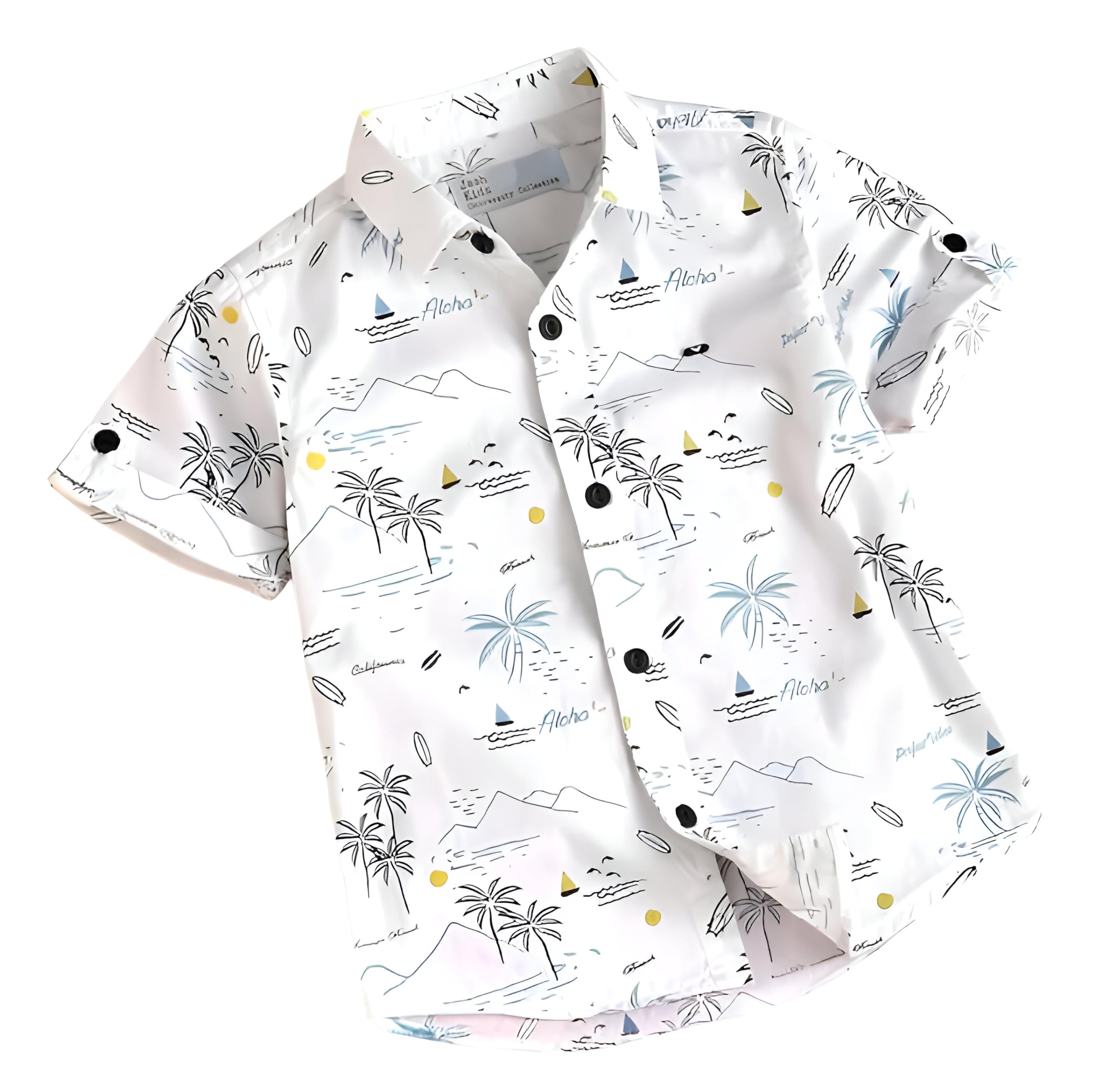 Vikita Enterprise Boys Tropical Hawaiian Shirt - White