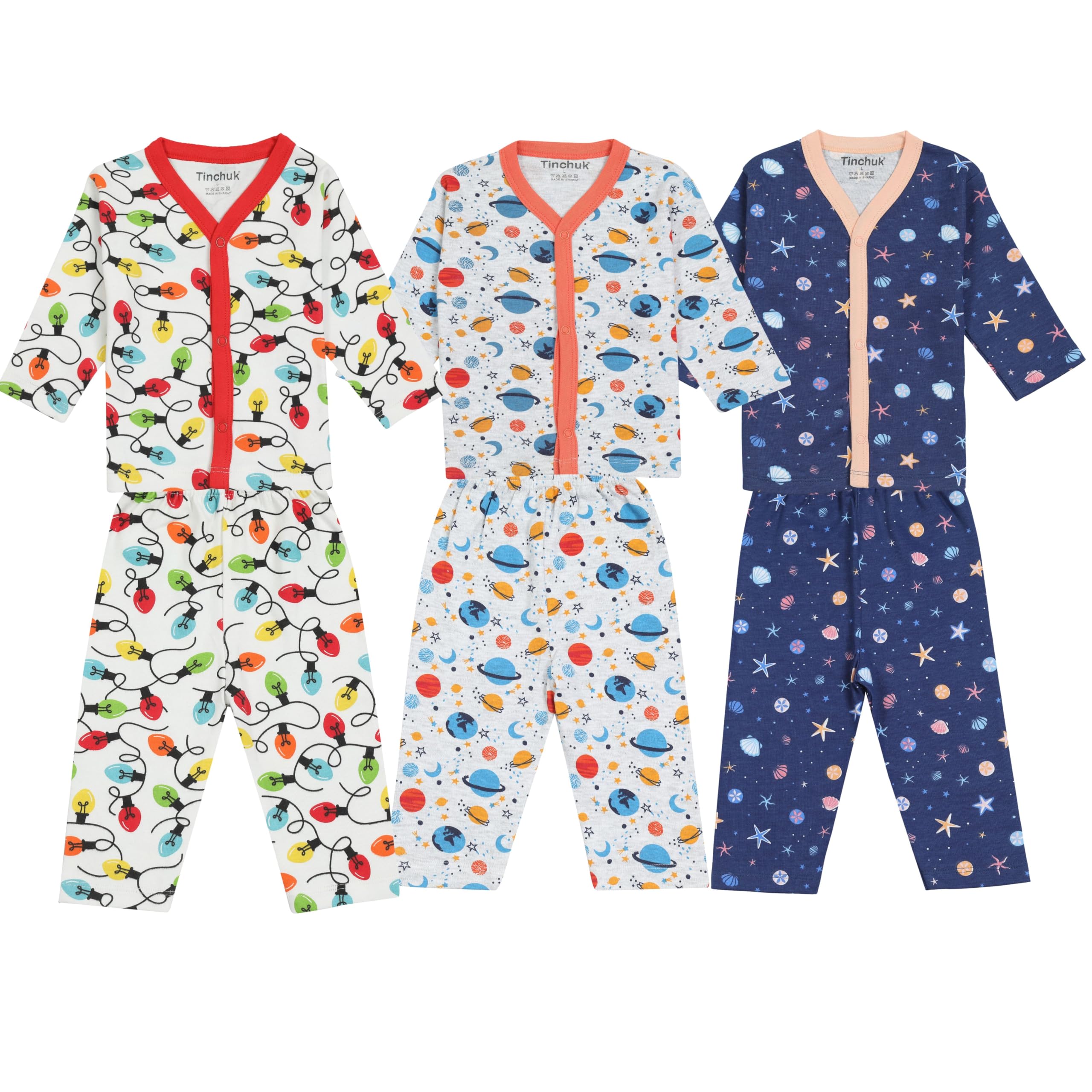 Tinchuk Baby Boy & Girl Cotton T-Shirt & Pant Set