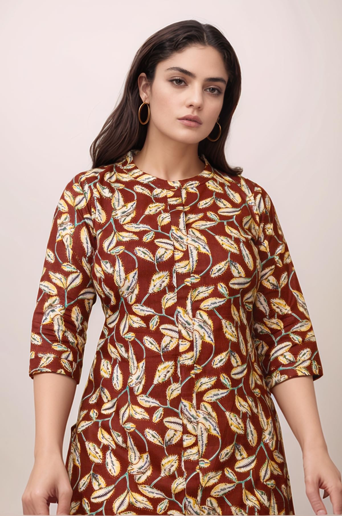 GarbGlide Women Ajrakh Printed Kurta - Maroon - Image 3