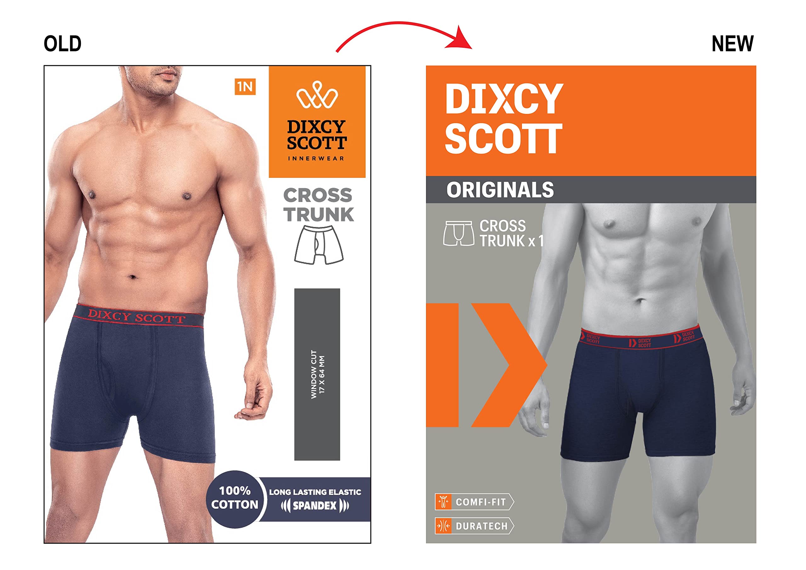 Dixcy Scott Men's Trunks - Navy, Grey & Brown - Image 5