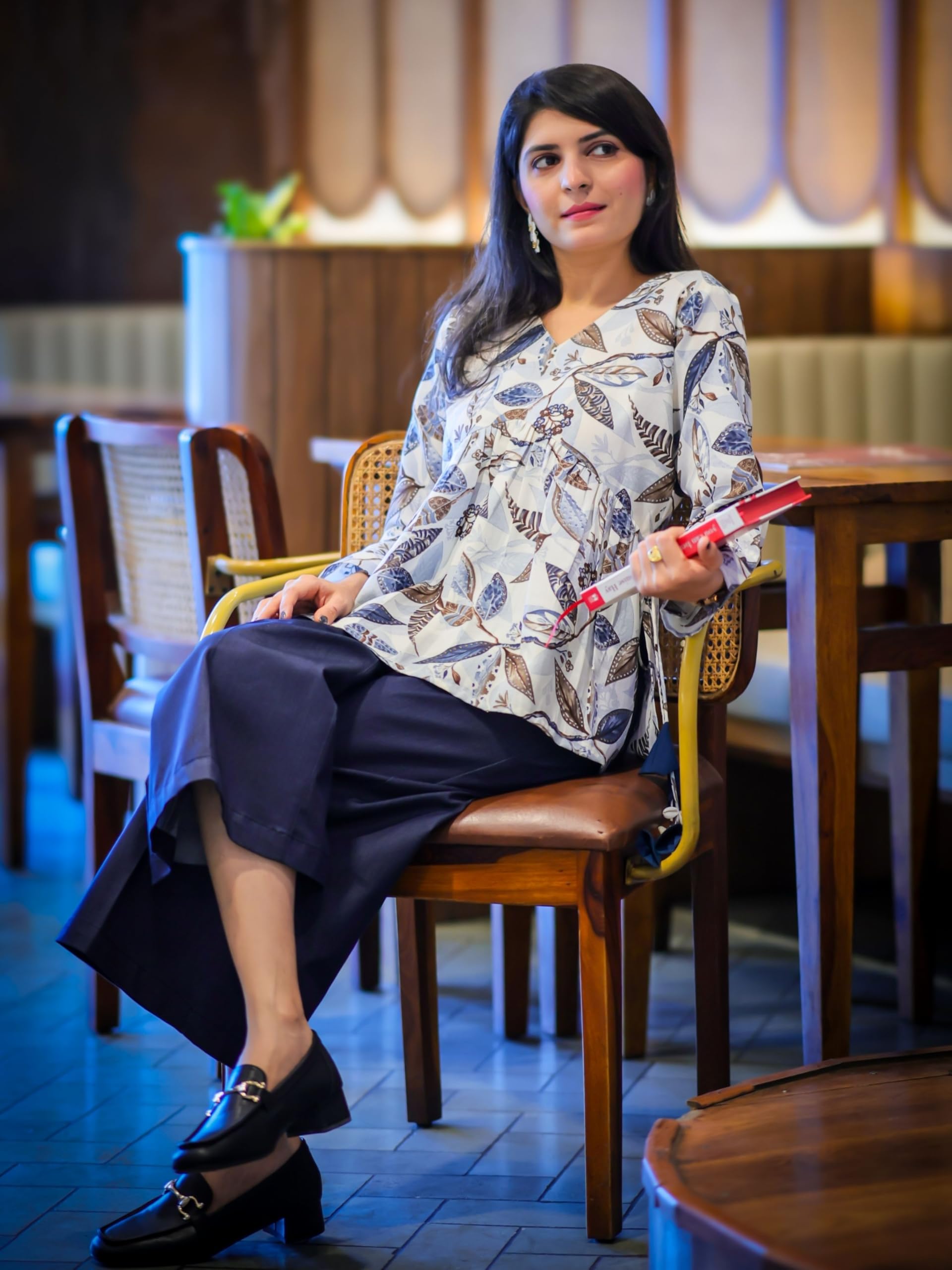 Alia Cut Cotton Blend Kurti for Women - Teal - Image 3