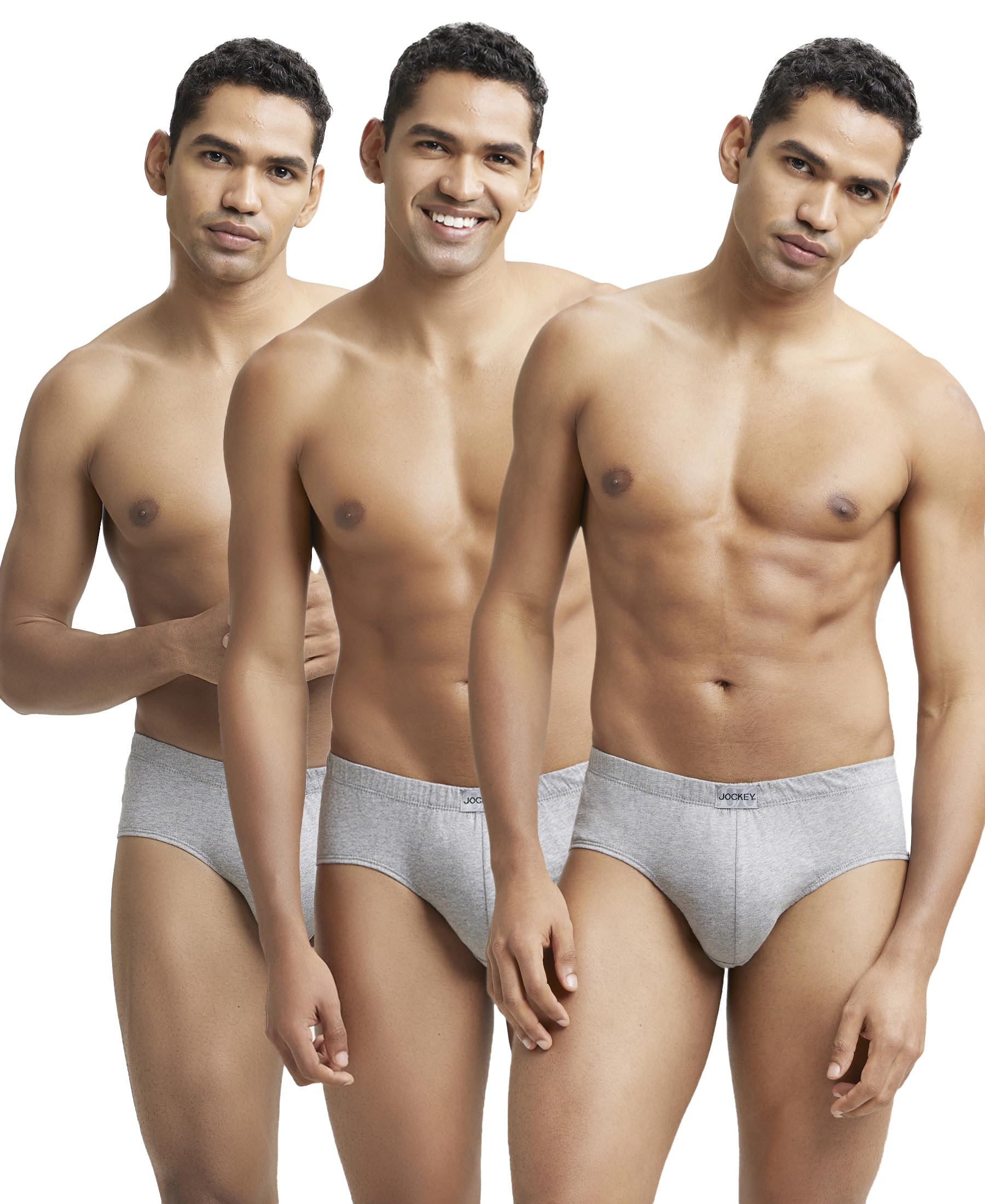 Jockey Men's Super Combed Cotton Brief - Grey Melange