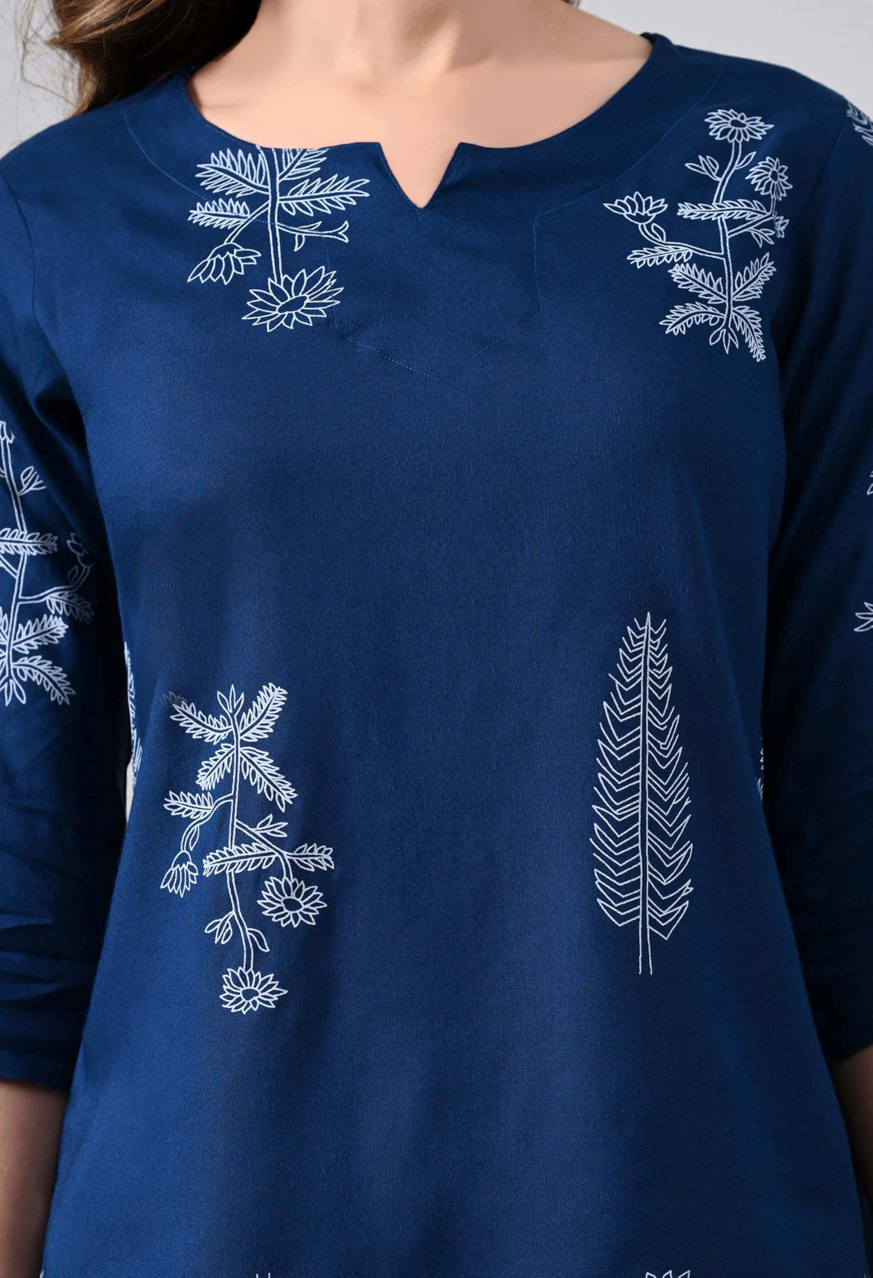 Ichaa Women's Rayon Printed Nightwear - Blue - Image 4