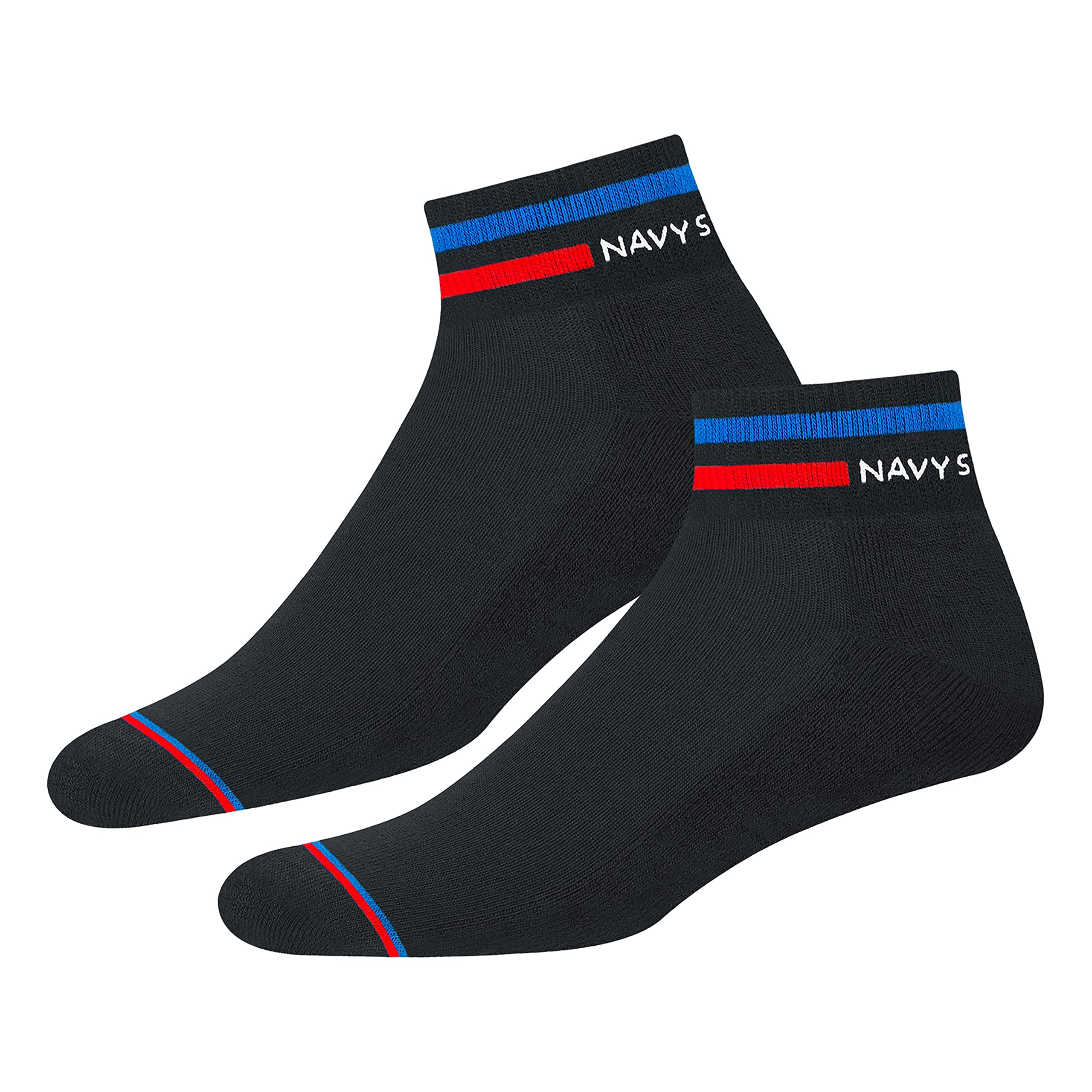 NAVYSPORT Men Ankle Length Cotton Socks - Grey Black - Image 4