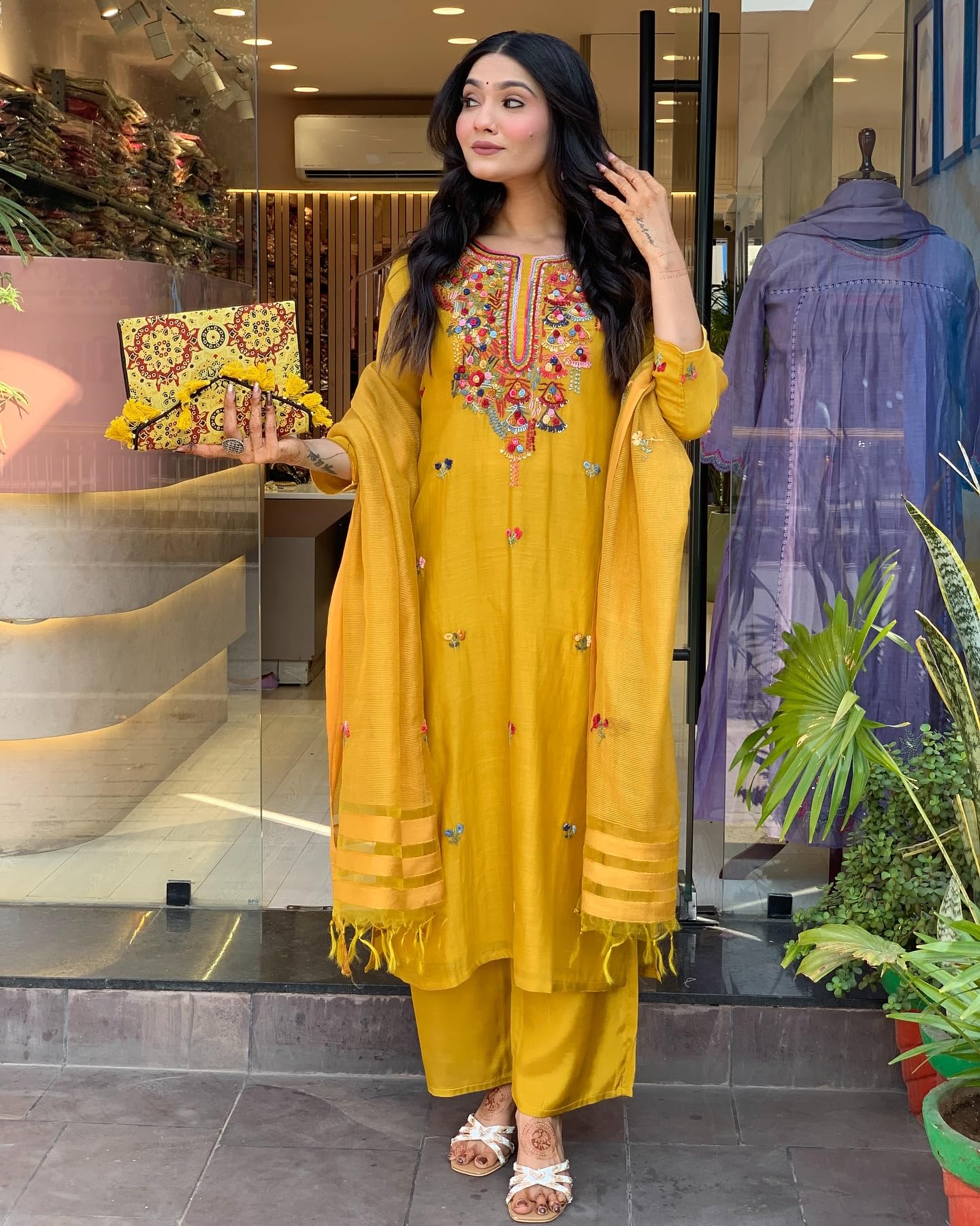 ANNI DESIGNER Women's Rayon Embroidered Kurta - Image 3