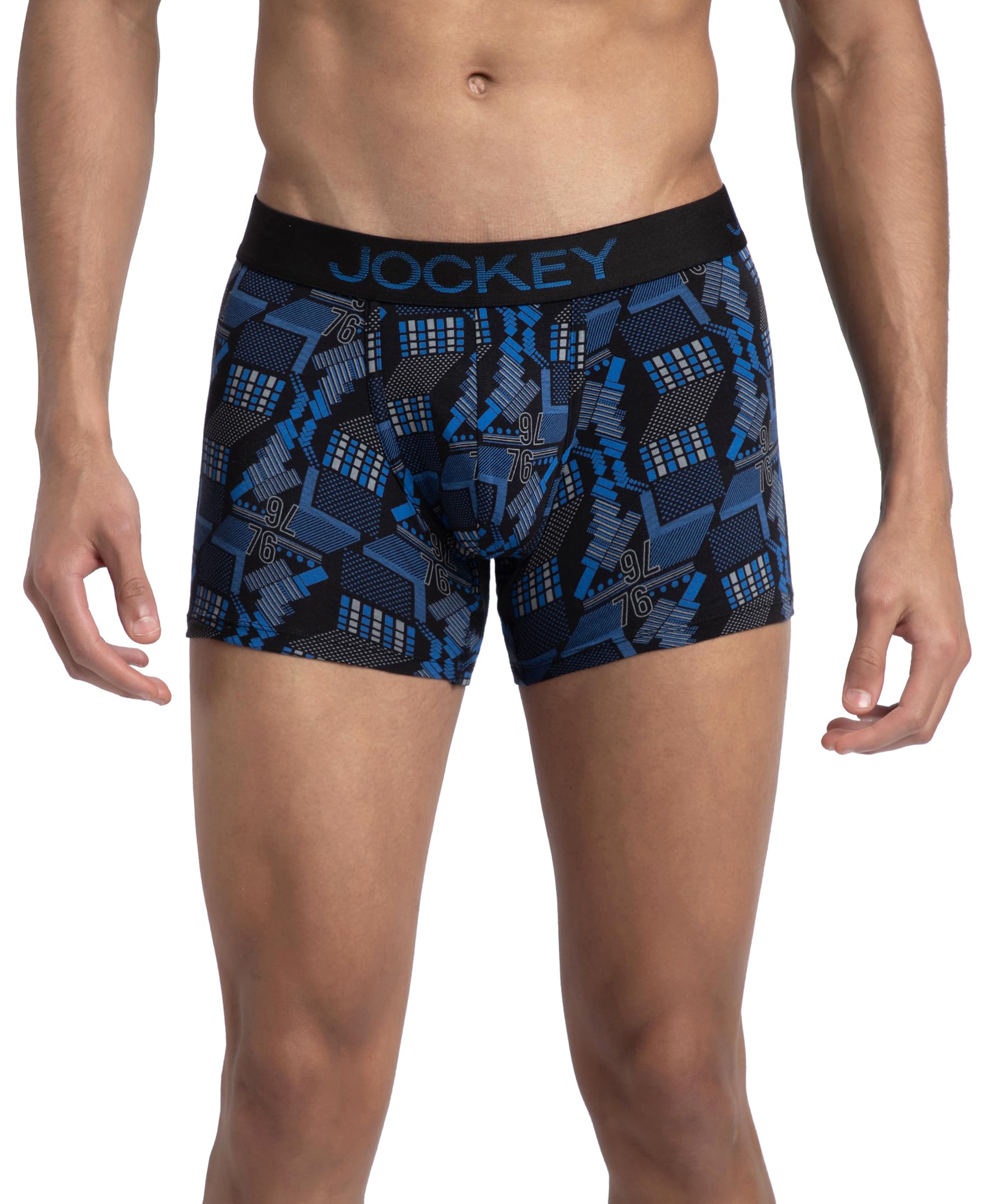 Jockey Men's Trunks - Black & Blue Printed