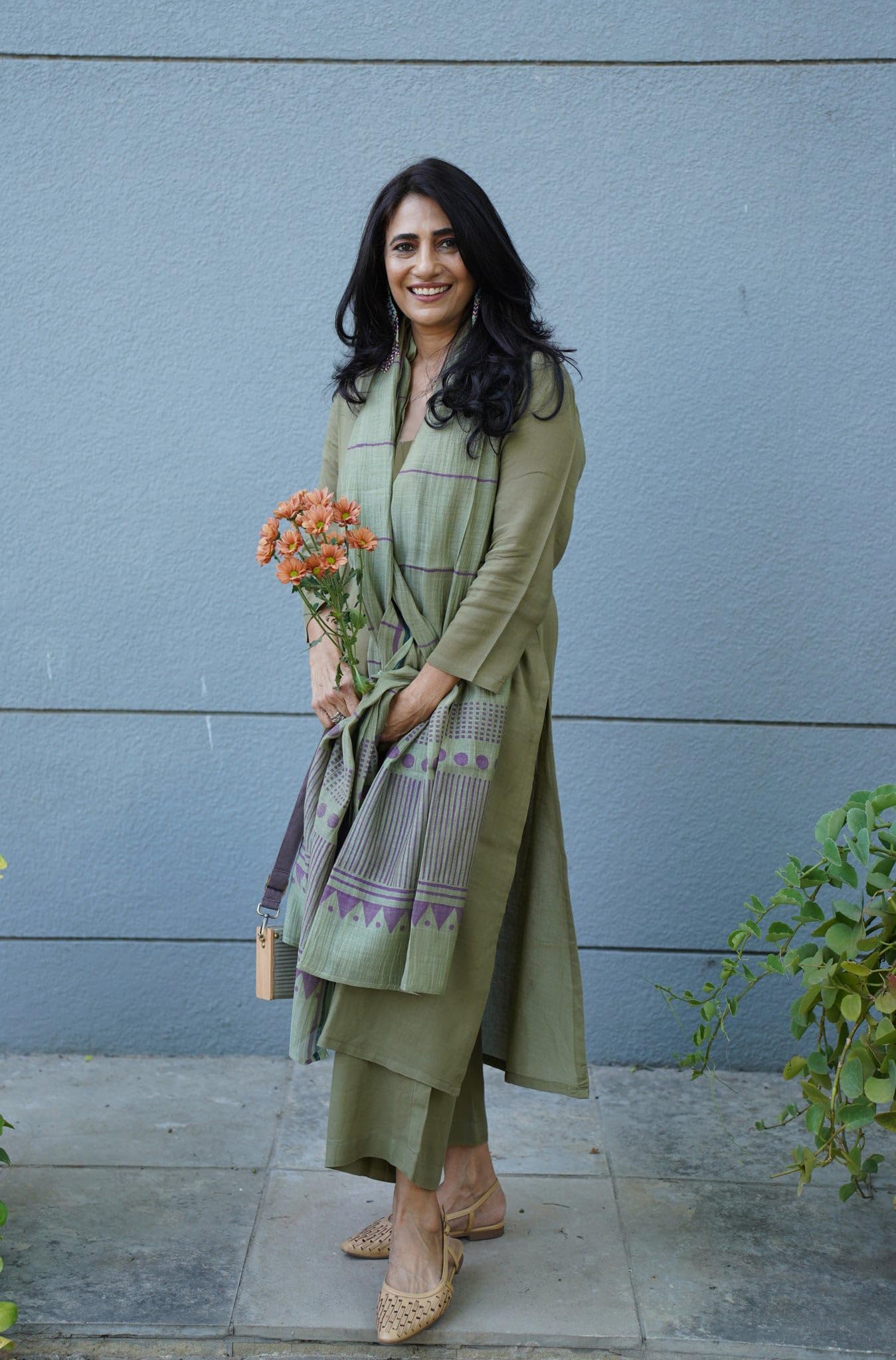 ANNI Kurta Set for Women - Purple Green - Image 2