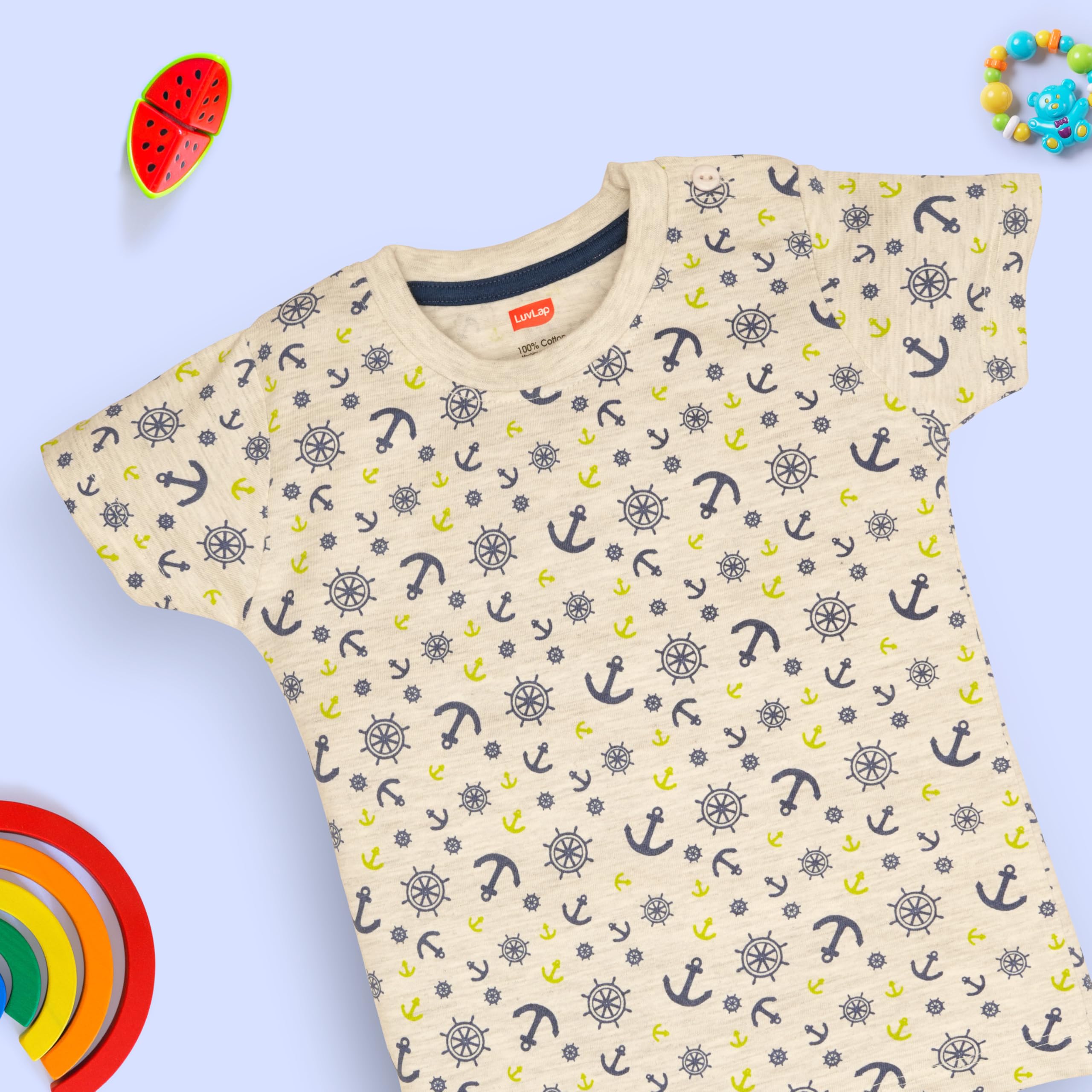 LuvLap Boys Cotton T-Shirt - Multicolour - Image 3