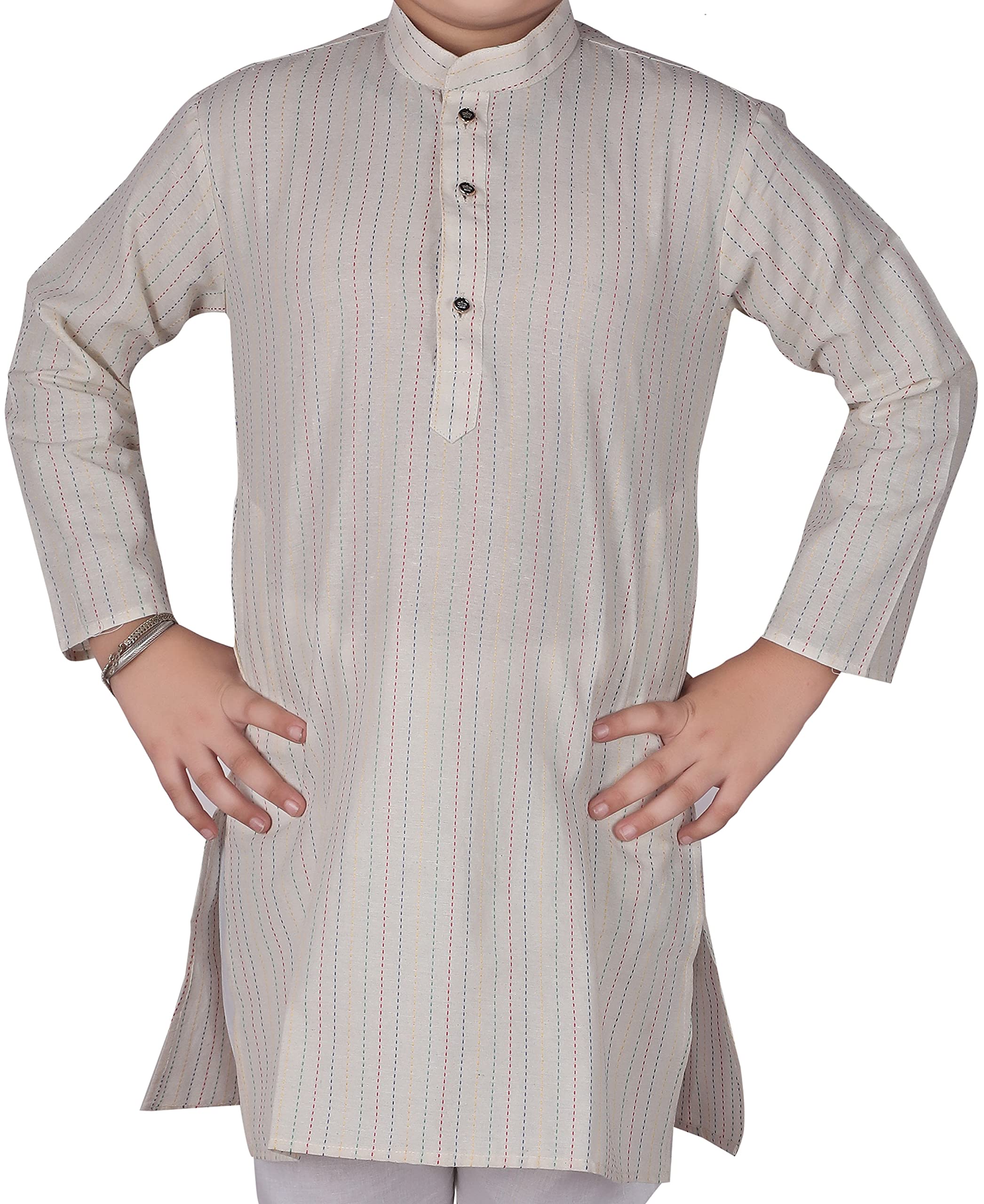 Pro-Ethic Boy Cotton Kurta Pajama - Cream - Image 5