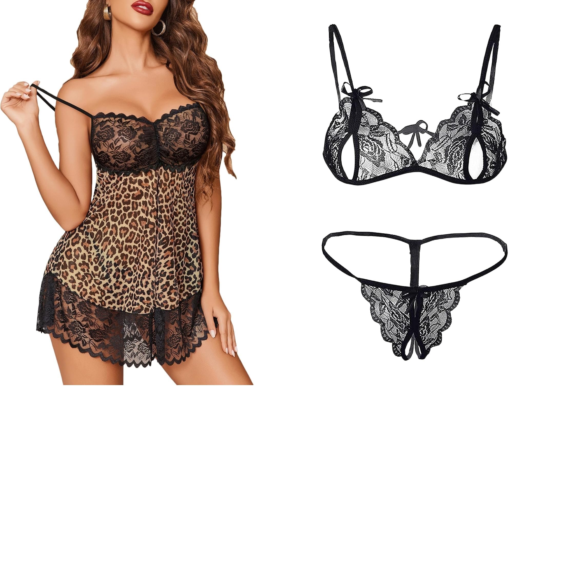 SSoShHub Lace Babydoll Lingerie Set
