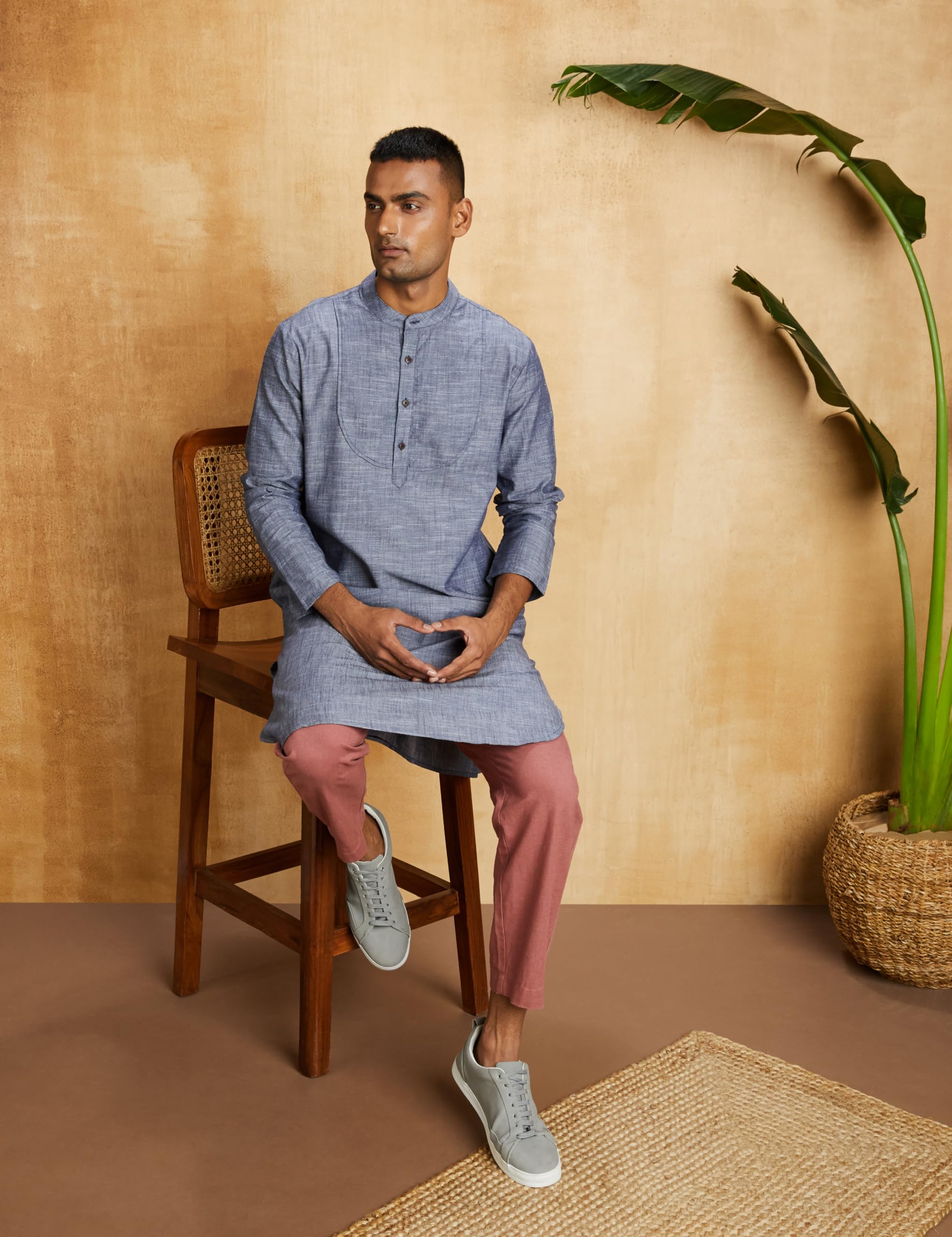 Symbol Men's Kurtas - Navy White - Image 3