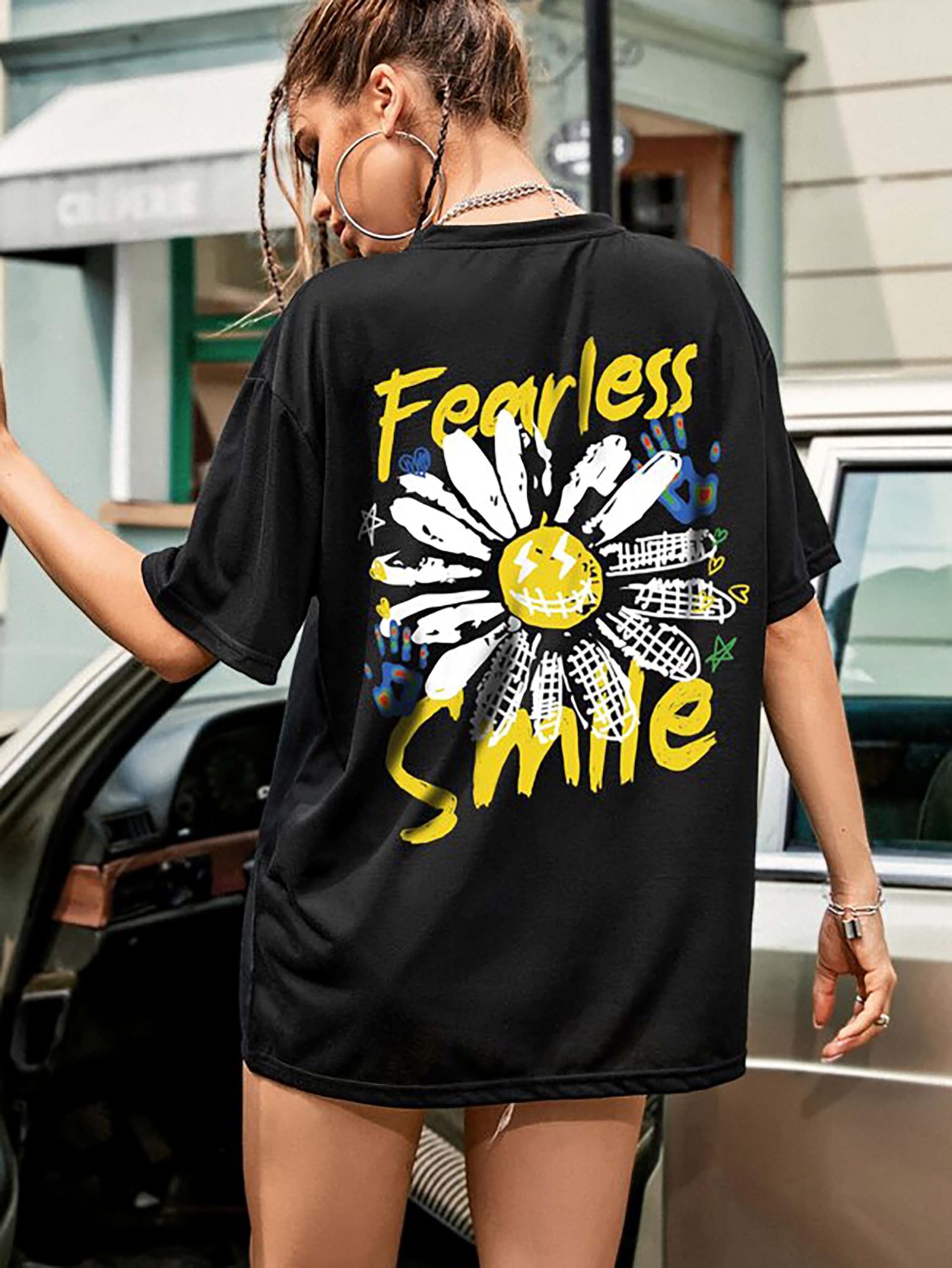 London Hills Women's Oversized T-Shirts - Multicolor - Image 4