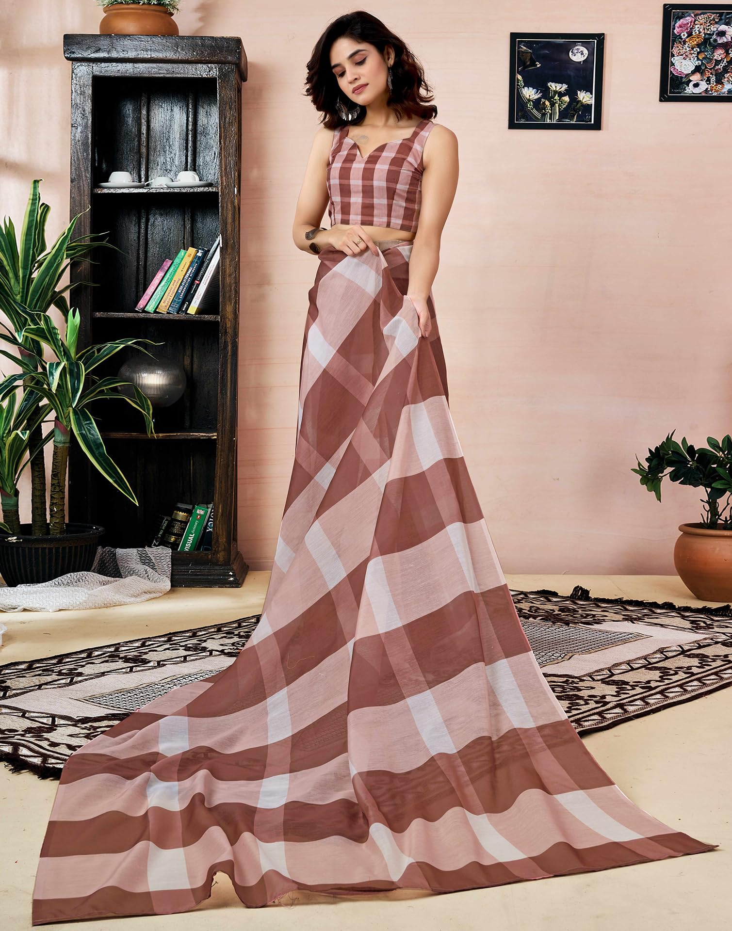 SIRIL Chanderi Cotton Printed Saree for Women - Image 2