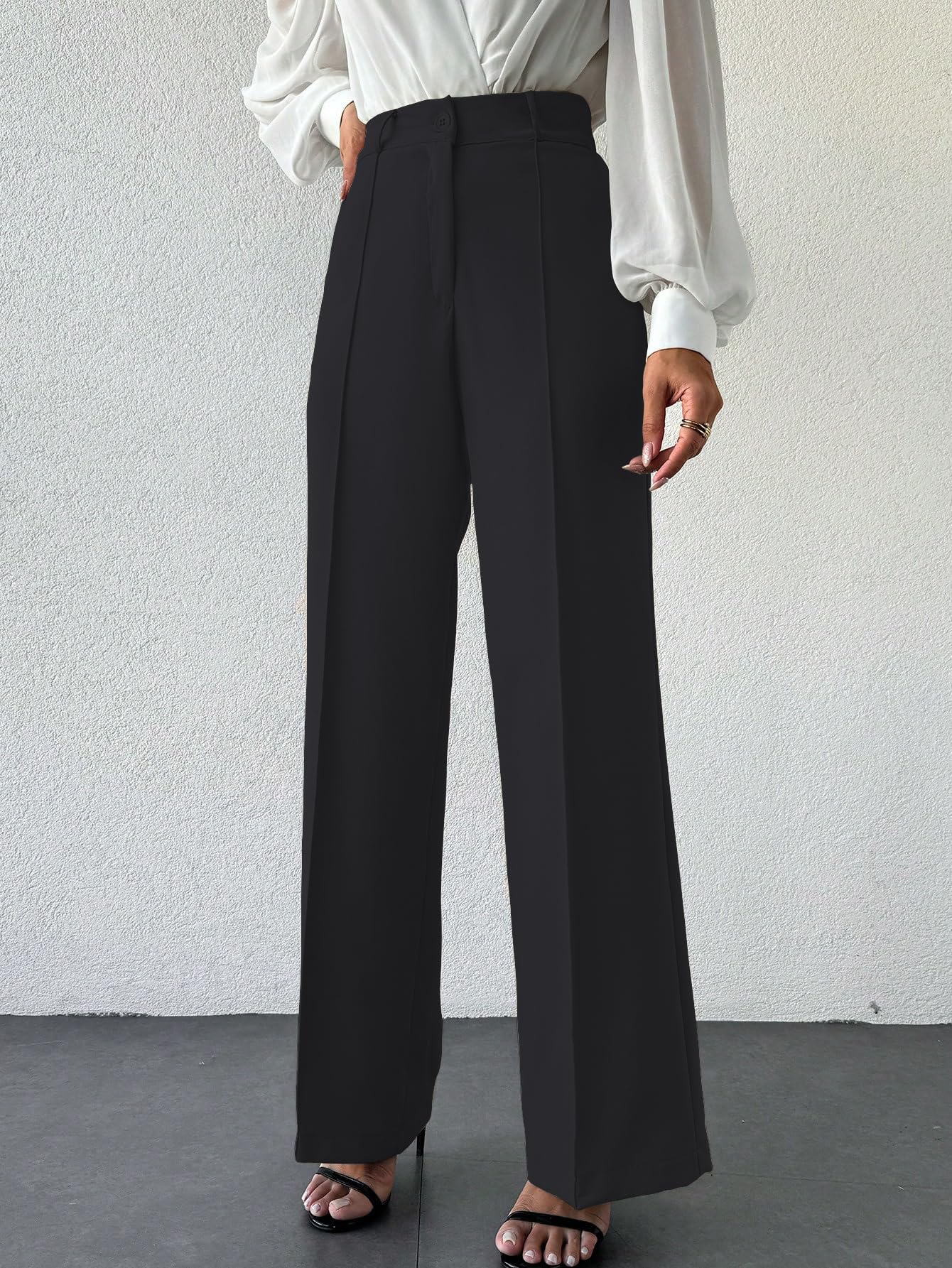 Shasmi Women's High-Waist Wide Leg Pants - Black - Image 4