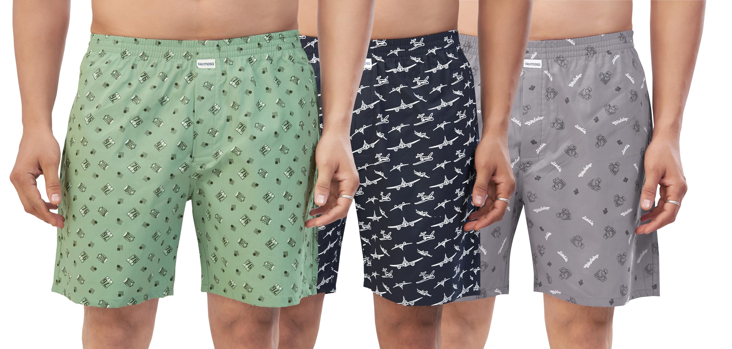 Nermosa Men Pure Cotton Printed Boxer Shorts