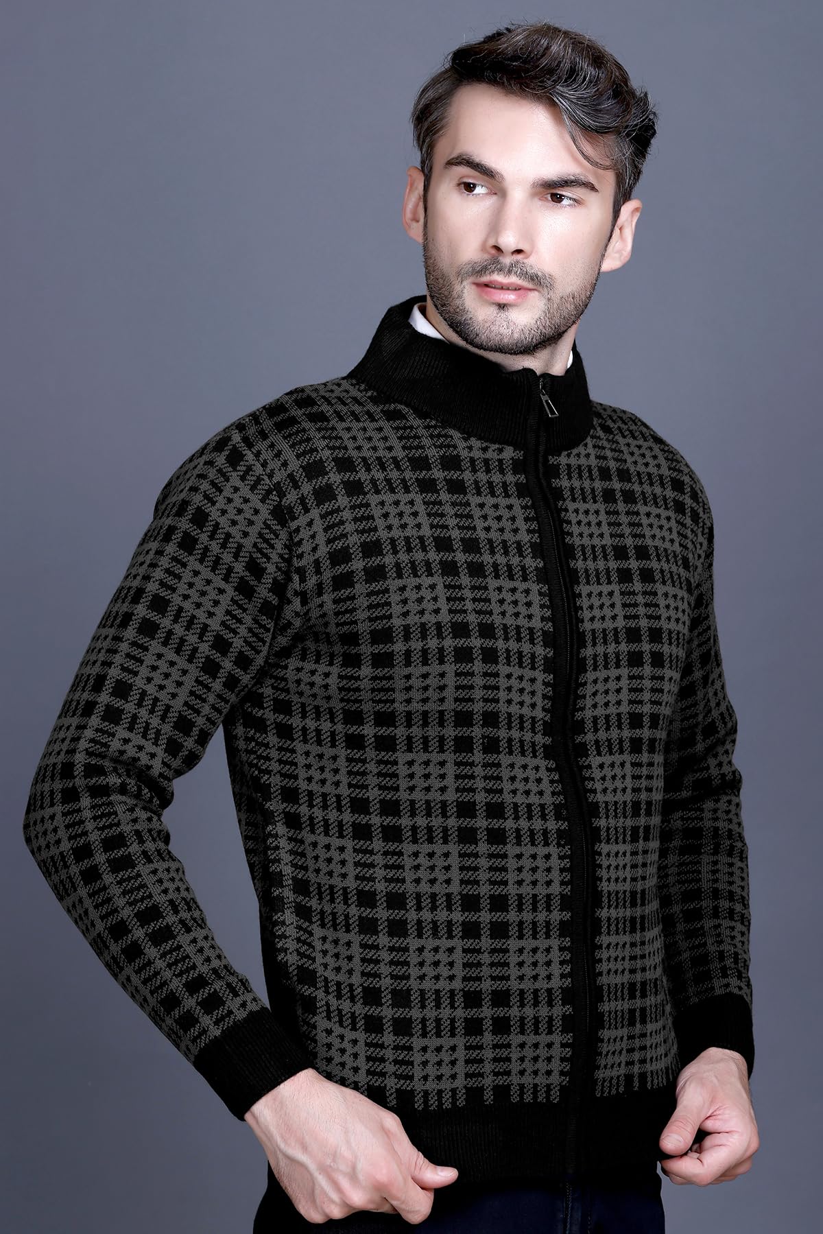 GODFREY Acrylic Turtle Neck Sweater for Men - Black - Image 4