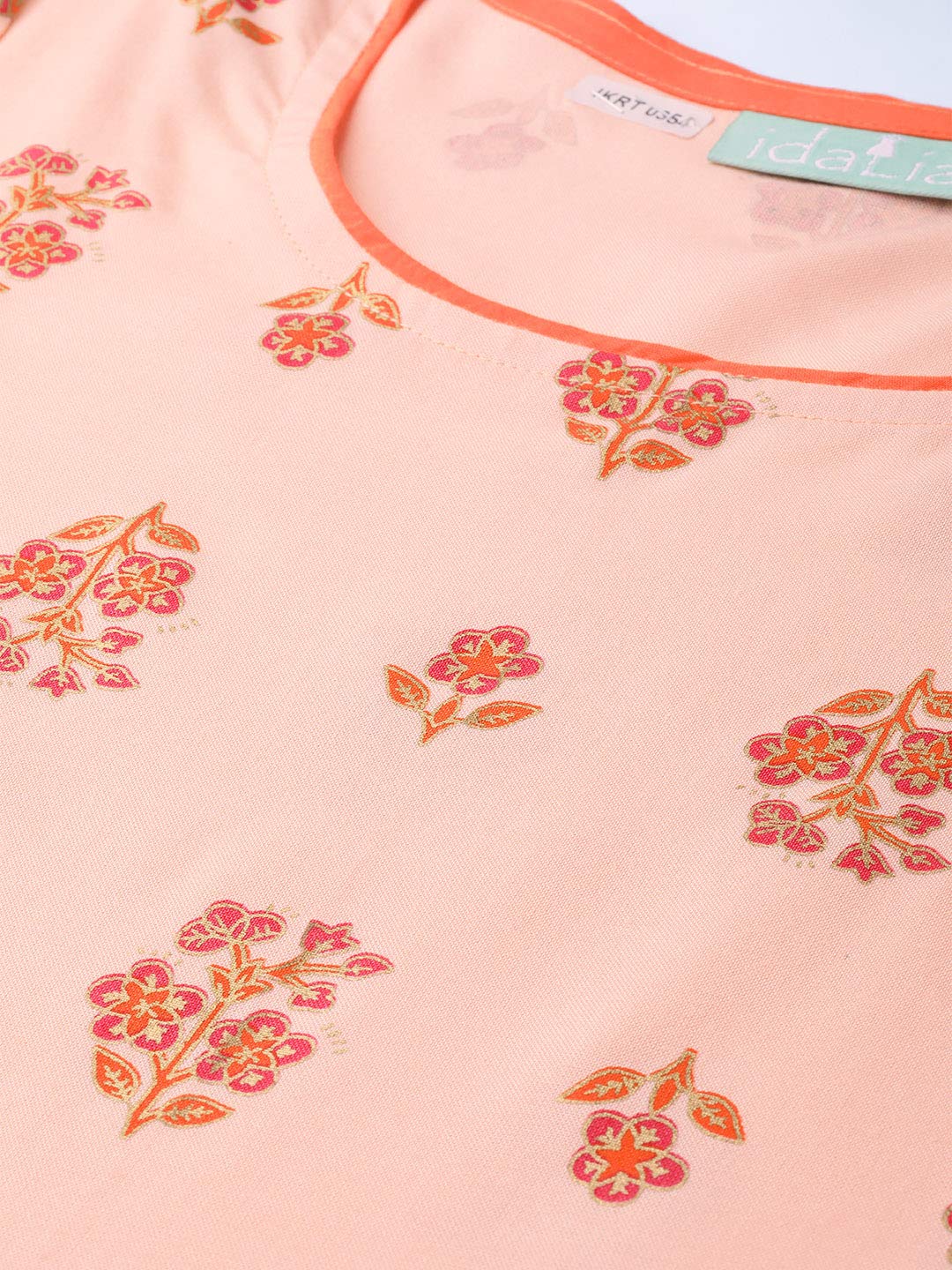 idaLia Women's Orange Rayon Kurta Set - Image 5