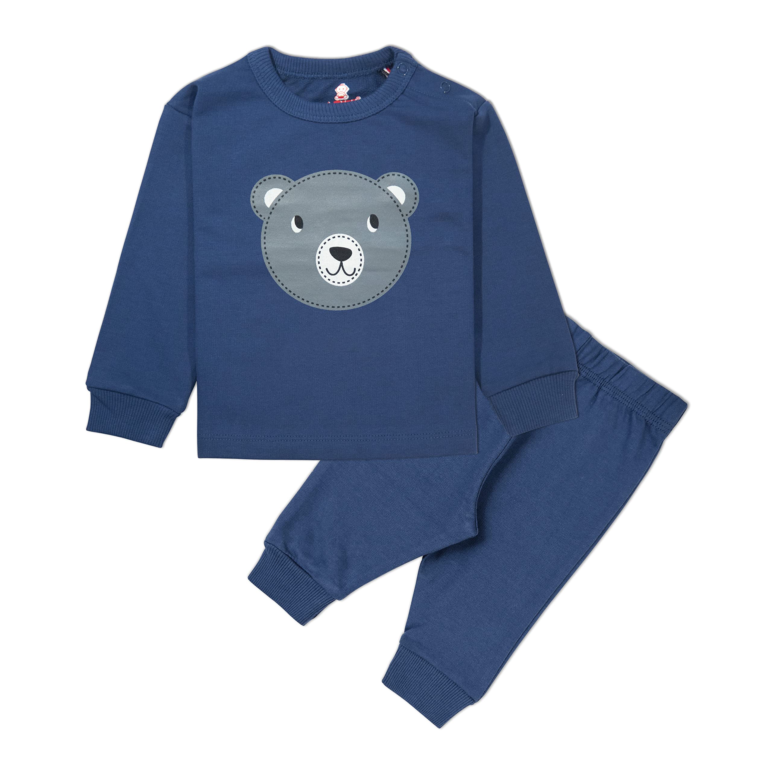 Real Basics Unisex Navy Cotton Fleece Pajama Set