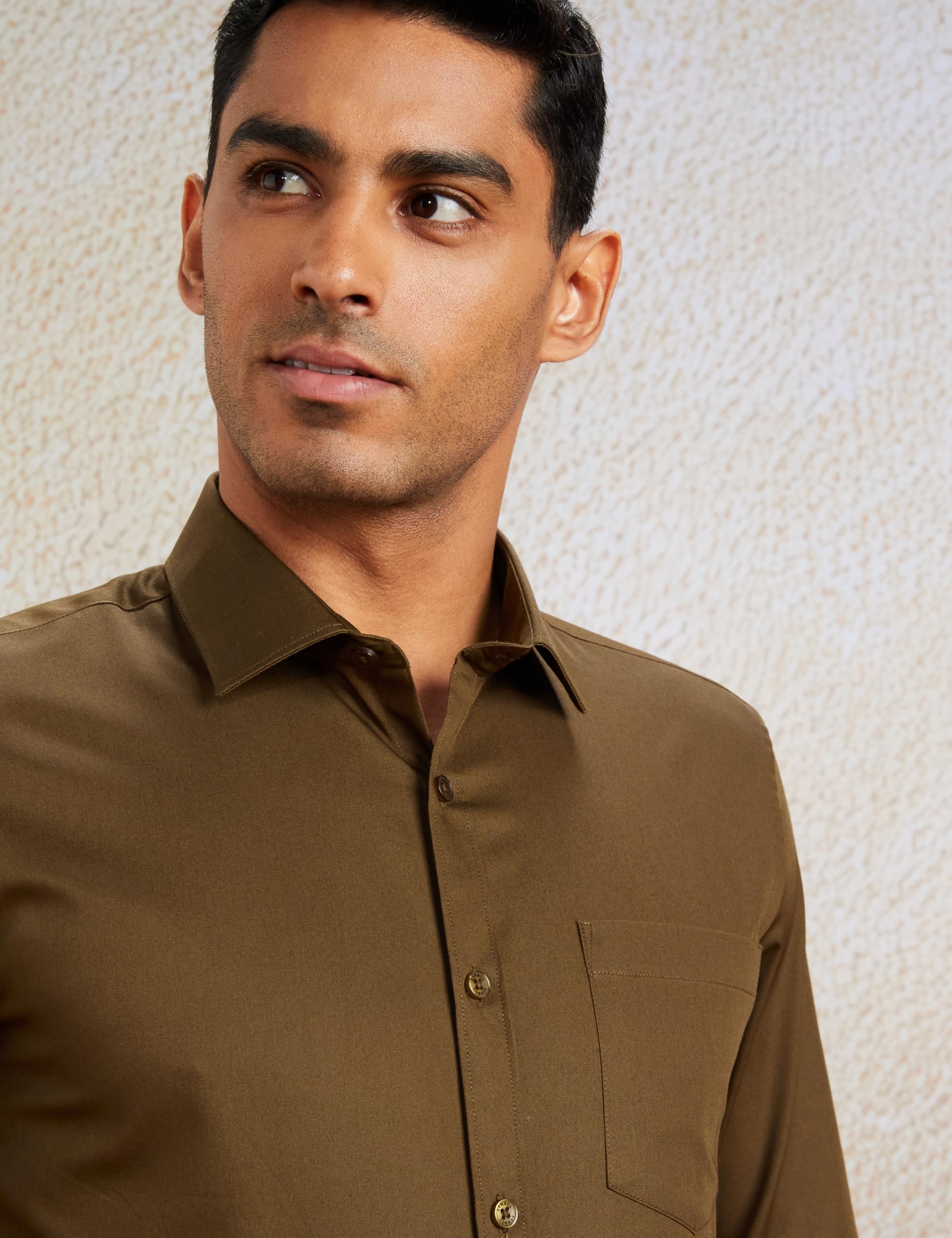 Symbol Men's Brown Formal Shirt - Image 4