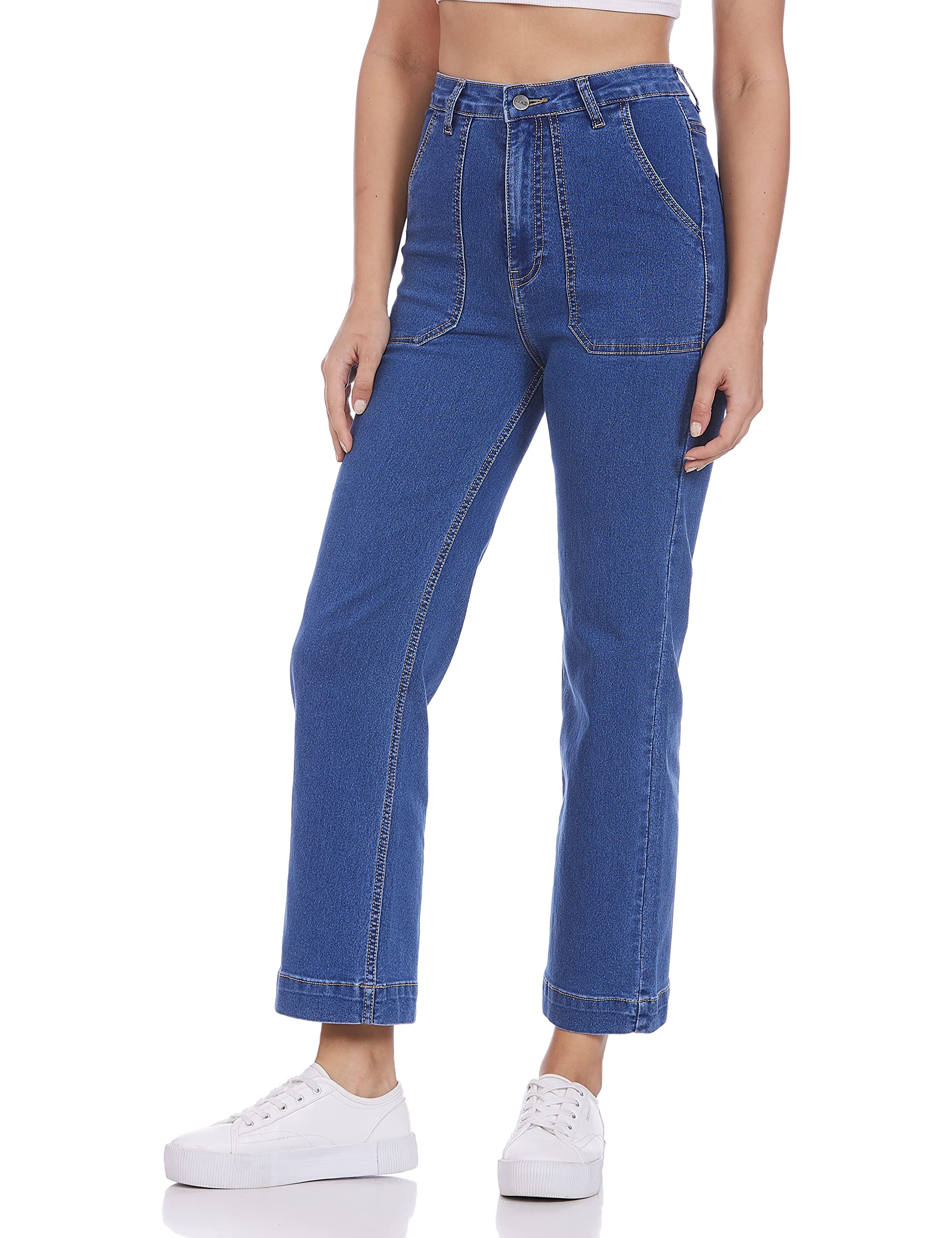 AKA CHIC Women Flared Jeans - Mid Blue - Image 3
