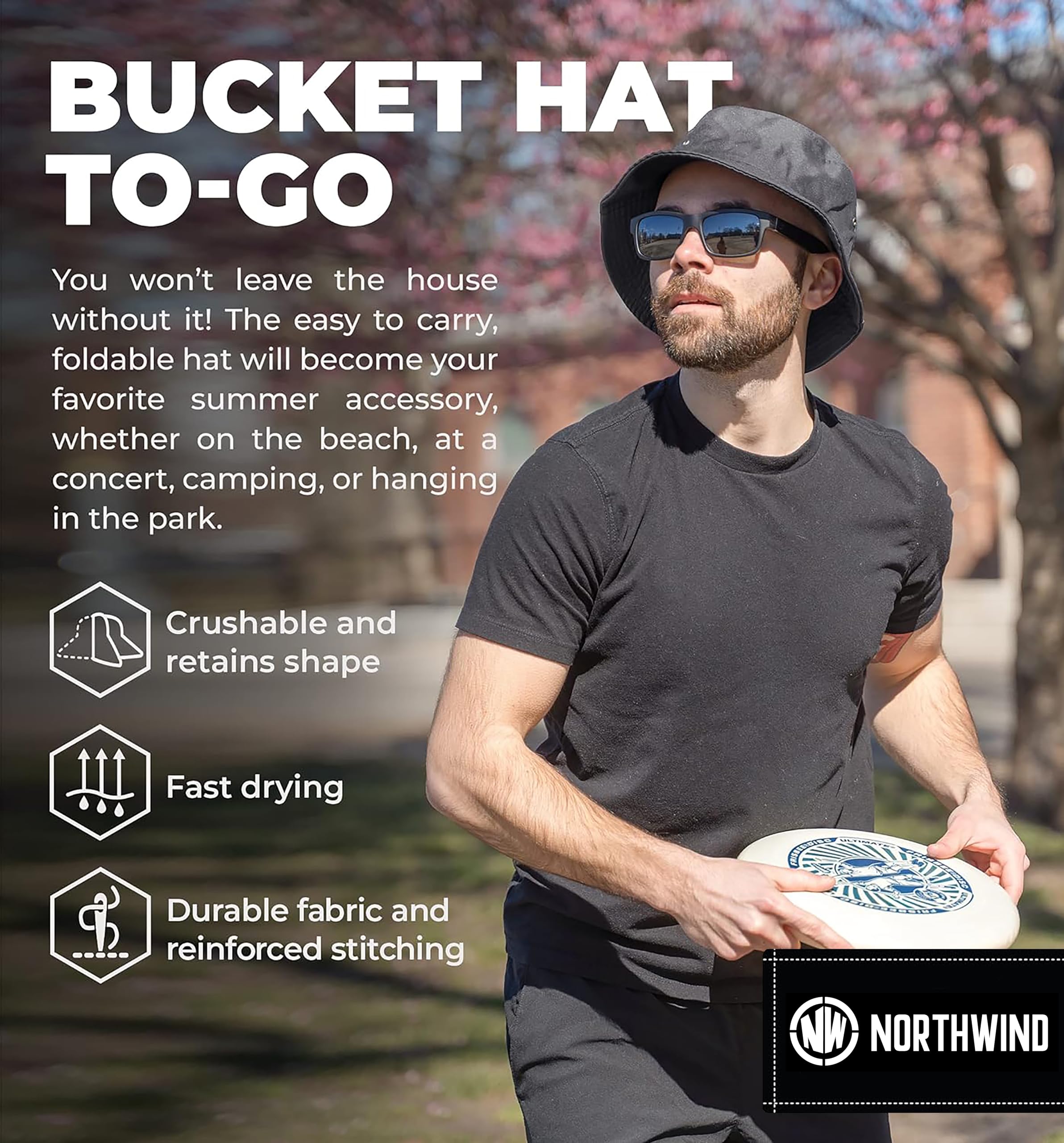 Khaki Cotton Bucket Hat for Men & Women - Image 5