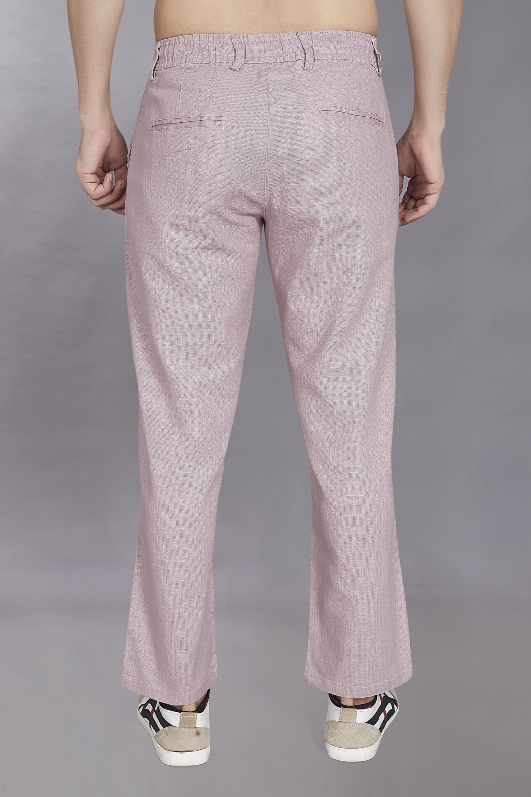 DIVISIVE Men's Pink Cotton Linen Trousers - Image 5