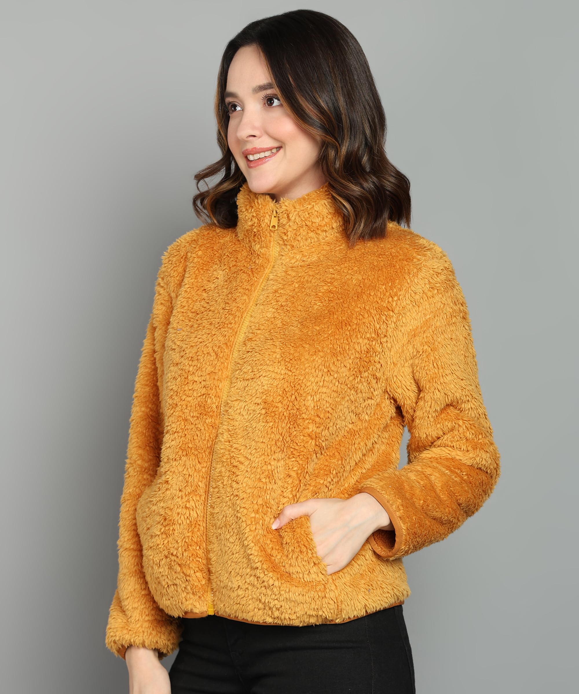 Alan Jones Women's Yellow Fleece Jacket - Image 3