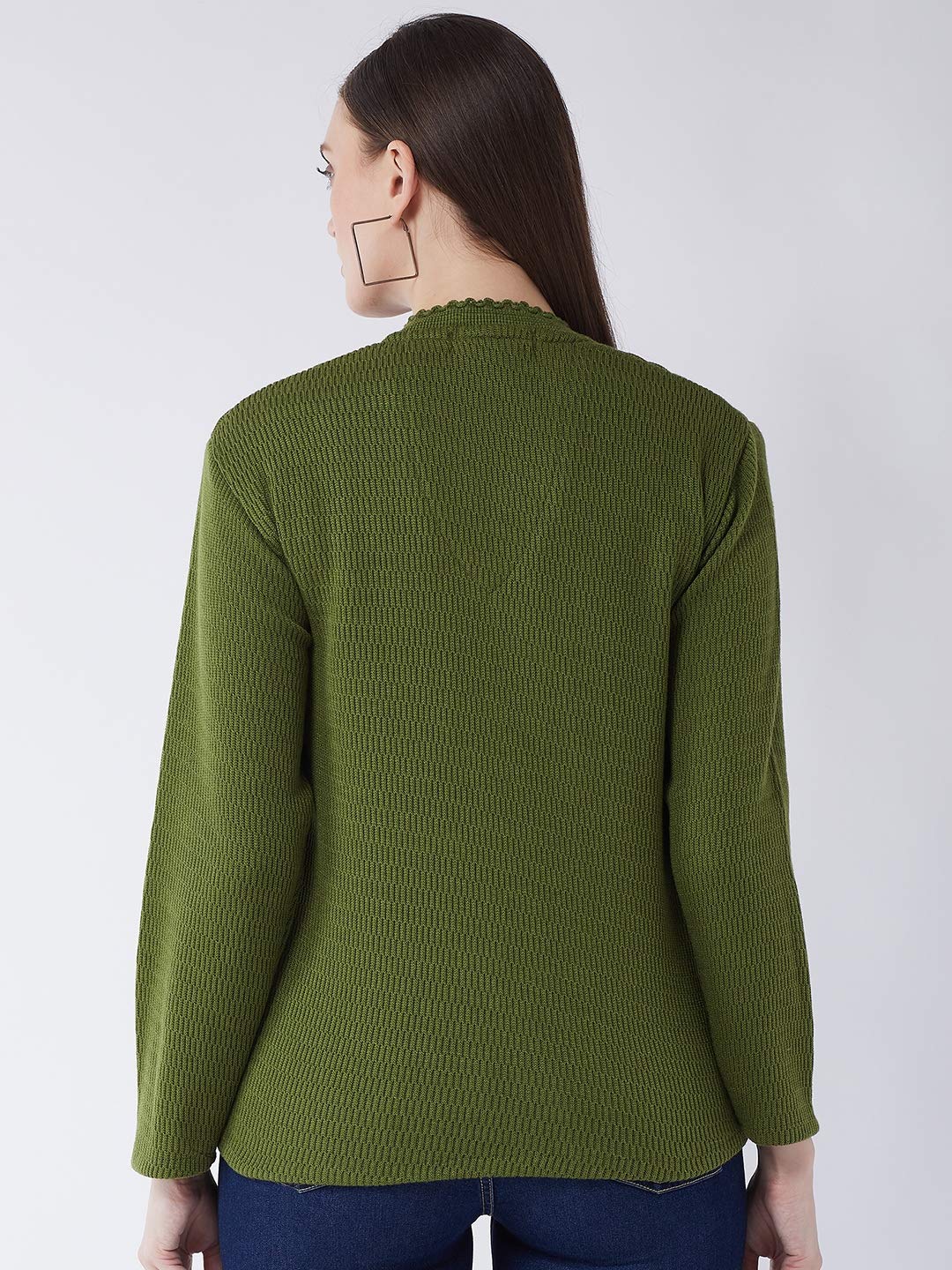 Pivl Women's Casual Sweater Cardigan - Olive - Image 5